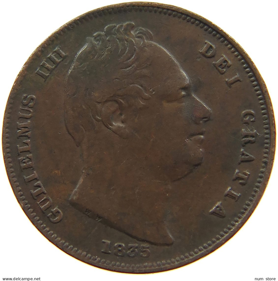 GREAT BRITAIN FARTHING 1835 WILLIAM IV. (1830-1837) #t158 0081 - B. 1 Farthing