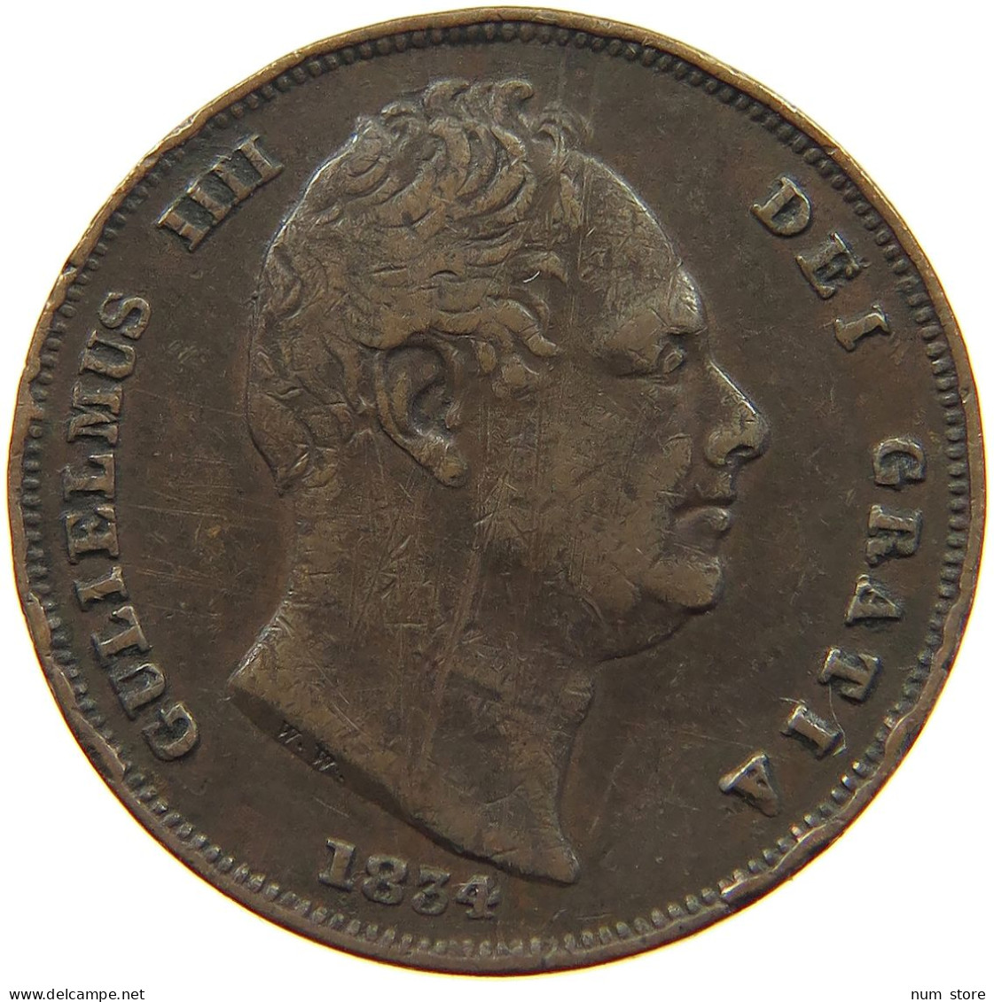 GREAT BRITAIN FARTHING 1834 WILLIAM IV. (1830-1837) #a012 0521 - B. 1 Farthing