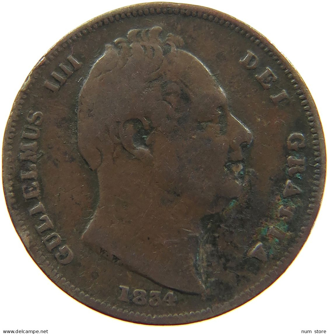 GREAT BRITAIN FARTHING 1834 WILLIAM IV. (1830-1837) #s010 0123 - B. 1 Farthing