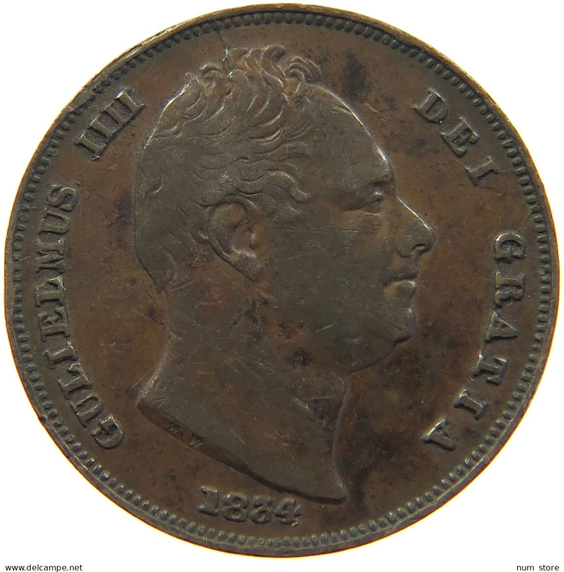 GREAT BRITAIN FARTHING 1834 WILLIAM IV. (1830-1837) #c062 0063 - B. 1 Farthing