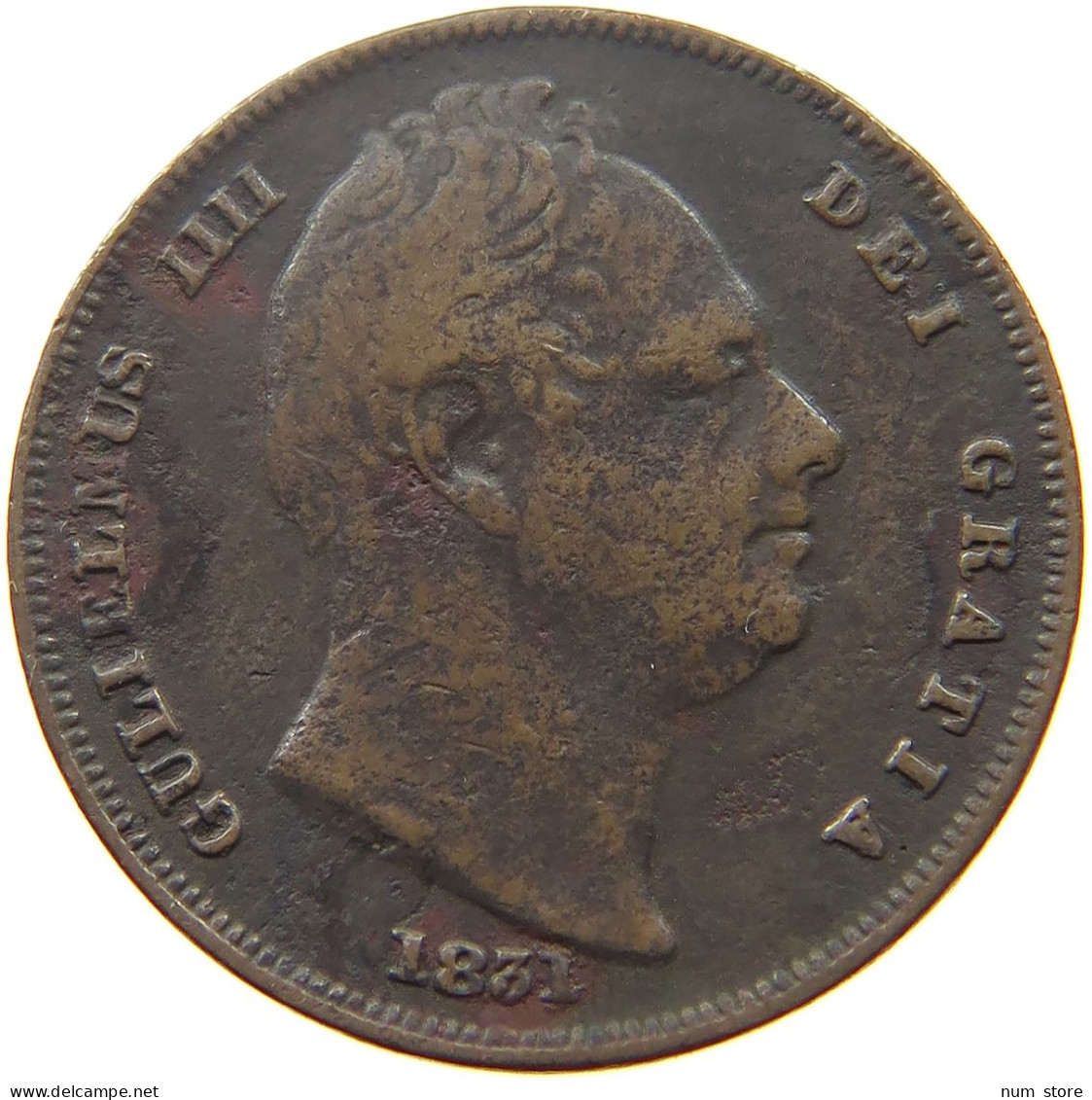 GREAT BRITAIN FARTHING 1831 WILLIAM IV. (1830-1837) #s051 0583 - B. 1 Farthing