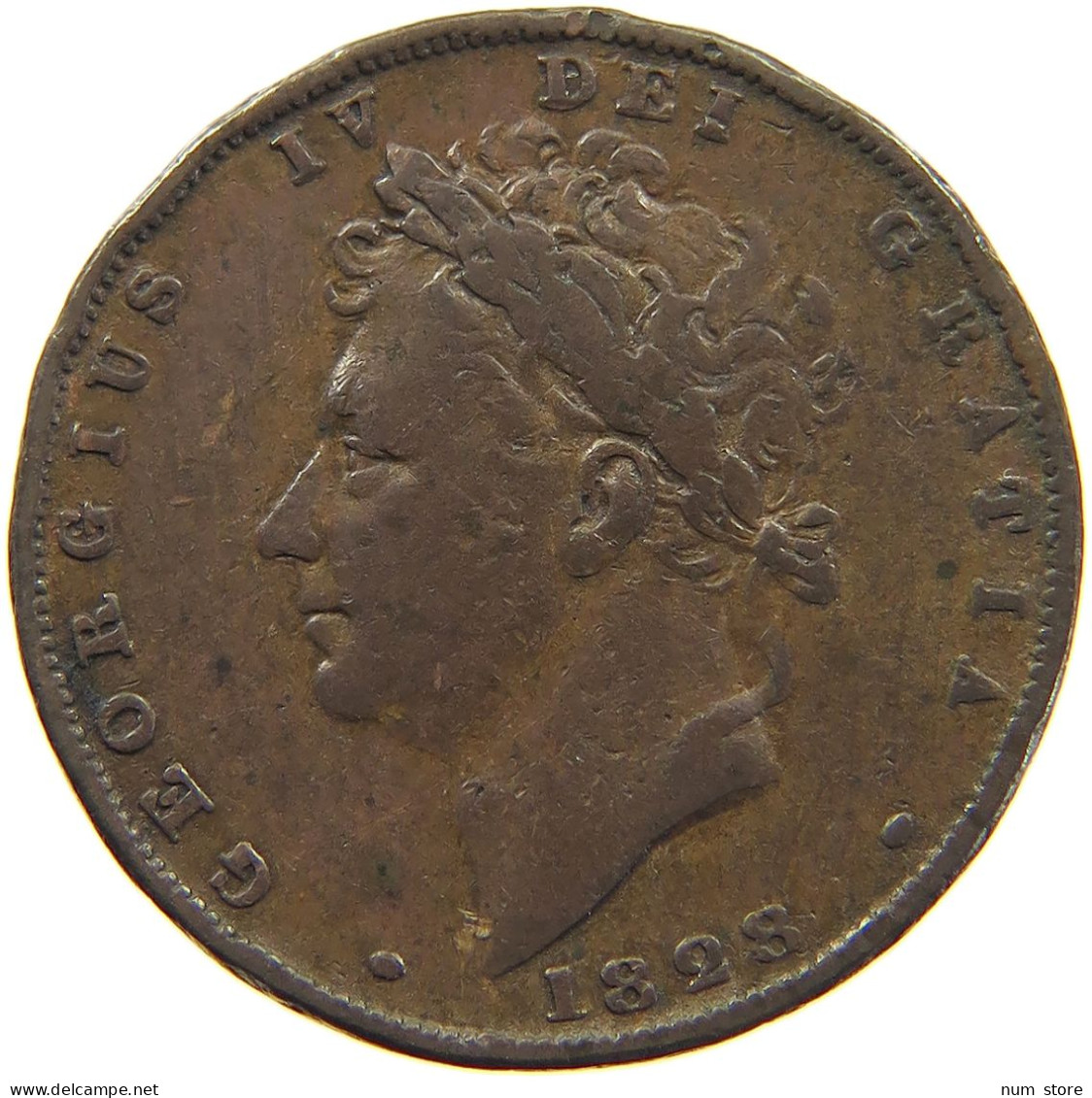 GREAT BRITAIN FARTHING 1828 GEORGE IV. (1820-1830) #c010 0377 - B. 1 Farthing