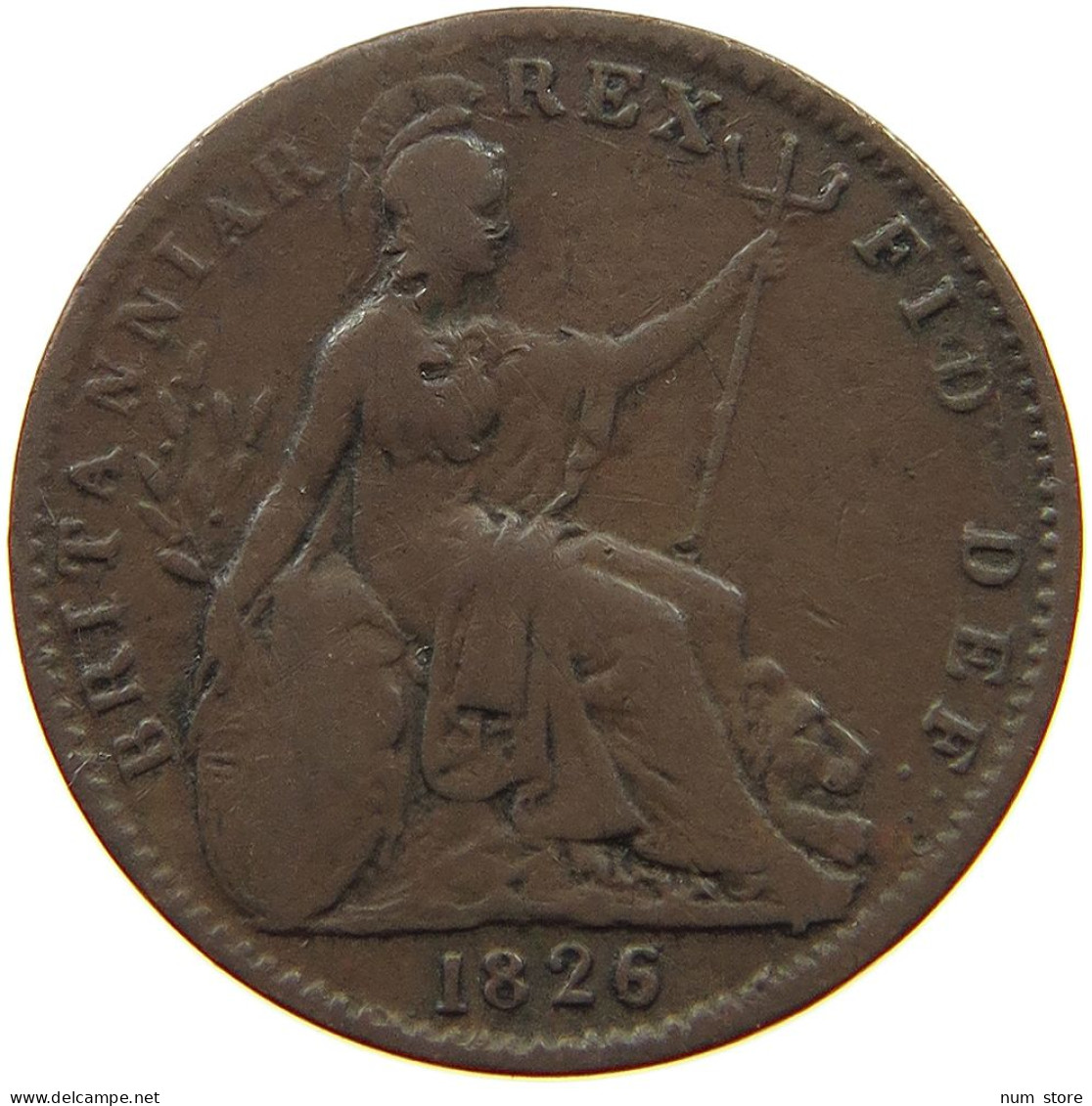 GREAT BRITAIN FARTHING 1826 GEORGE IV. (1820-1830) #t084 0391 - B. 1 Farthing