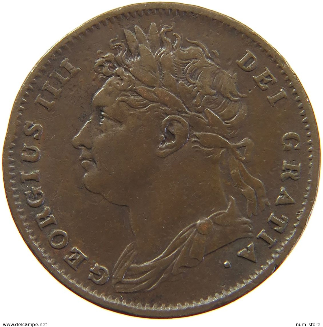 GREAT BRITAIN FARTHING 1826 GEORGE IV. (1820-1830) DOUBLE STRUCK DATE #s024 0093 - B. 1 Farthing