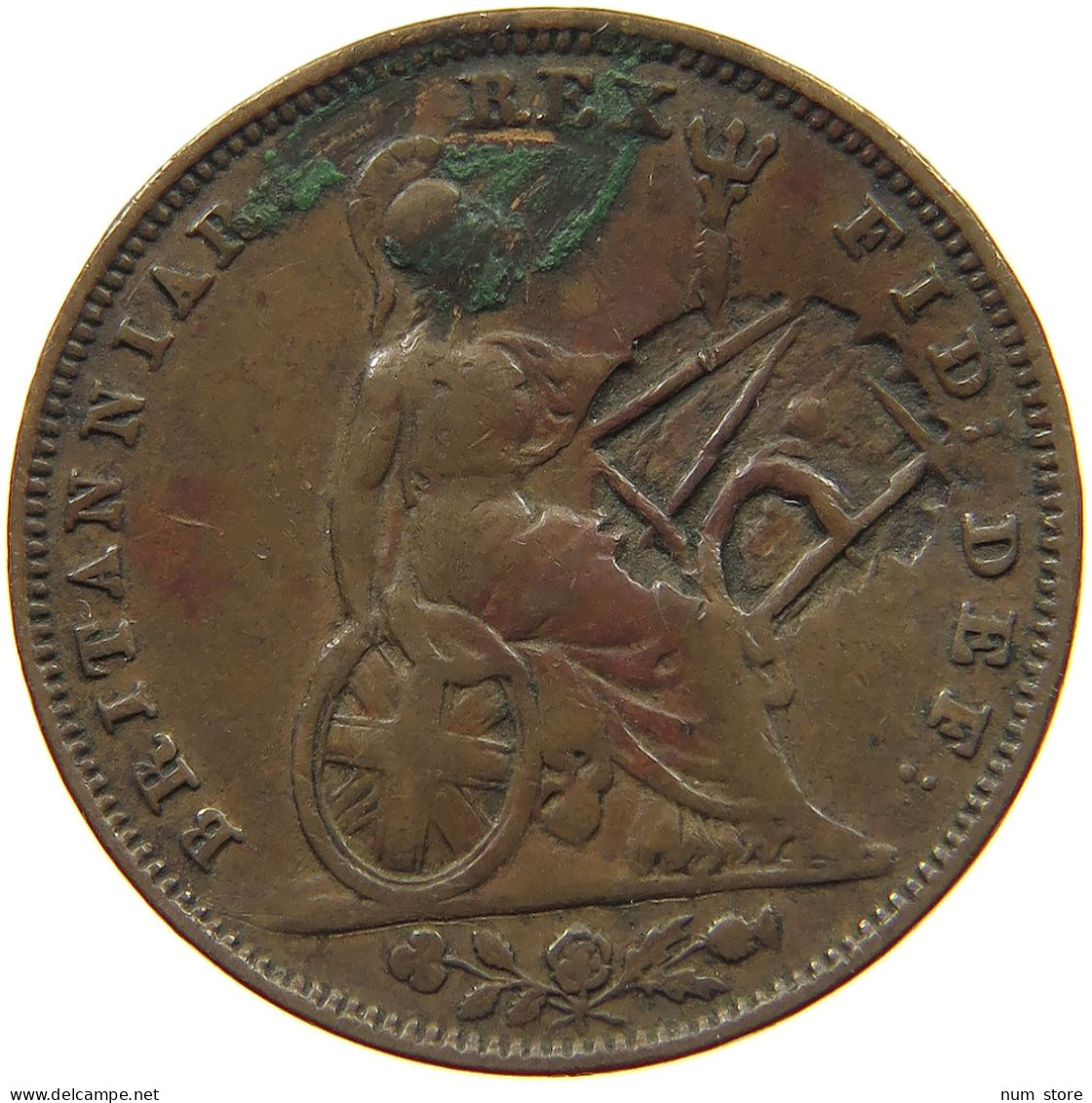 GREAT BRITAIN FARTHING 1826 GEORGE IV. (1820-1830) FARTHING 1826 COUNTERMARKED PV #t143 0125 - B. 1 Farthing