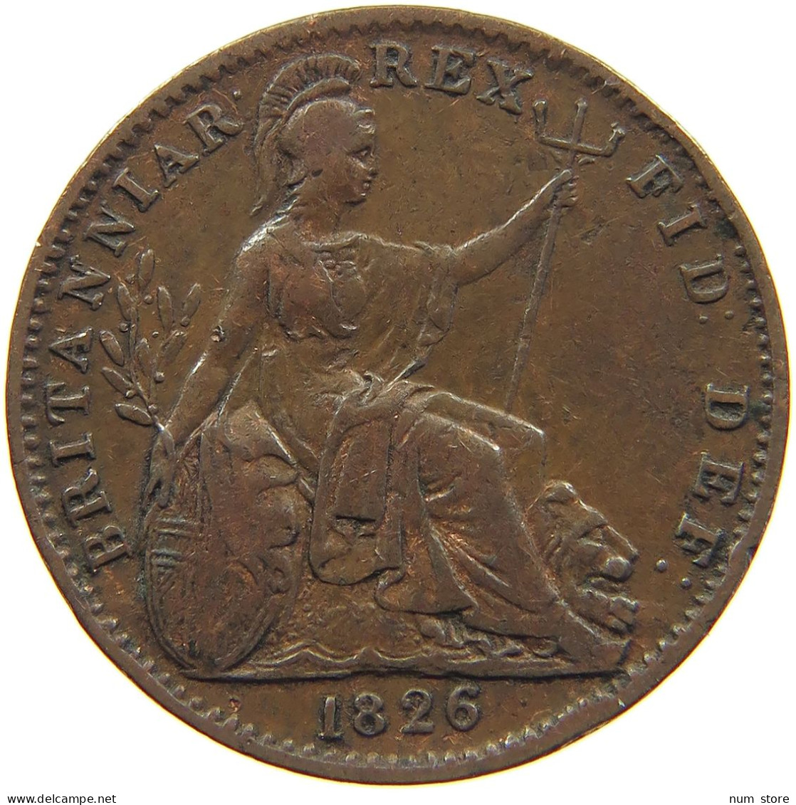 GREAT BRITAIN FARTHING 1826 GEORGE IV. (1820-1830) #c019 0253 - B. 1 Farthing