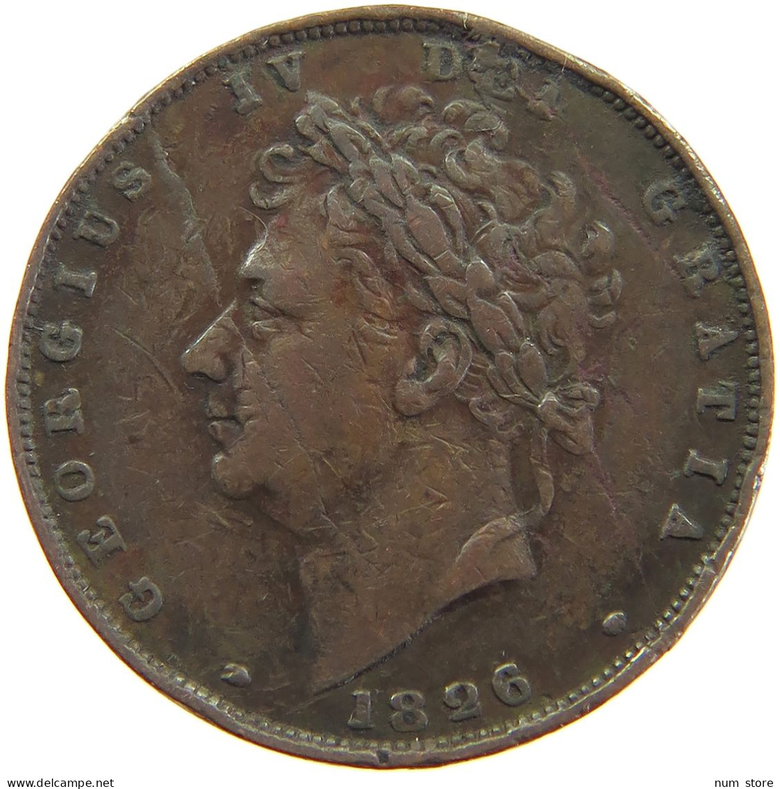 GREAT BRITAIN FARTHING 1826 GEORGE IV. (1820-1830) #a085 0437 - B. 1 Farthing