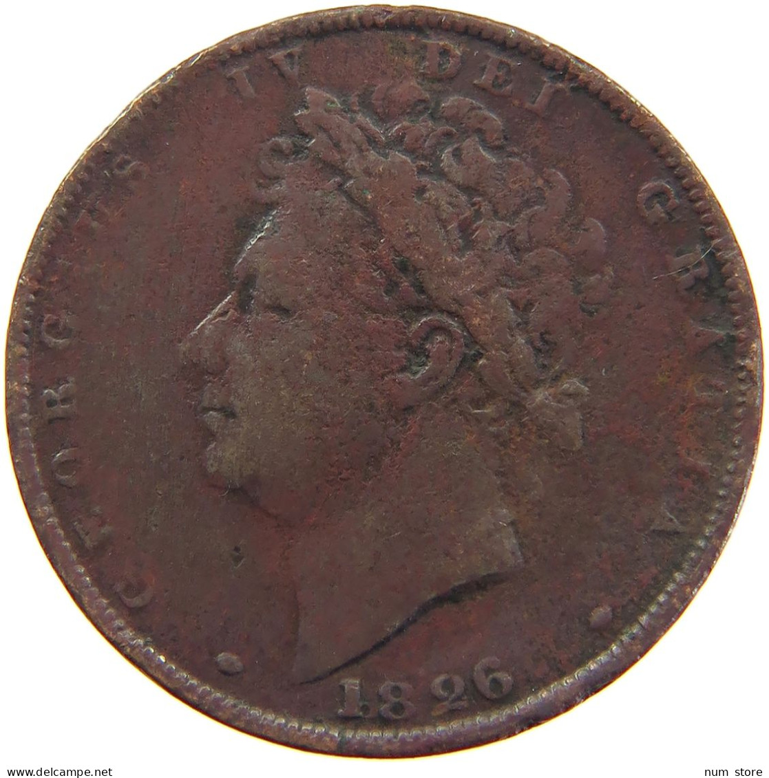 GREAT BRITAIN FARTHING 1826 GEORGE IV. (1820-1830) #a066 0503 - B. 1 Farthing