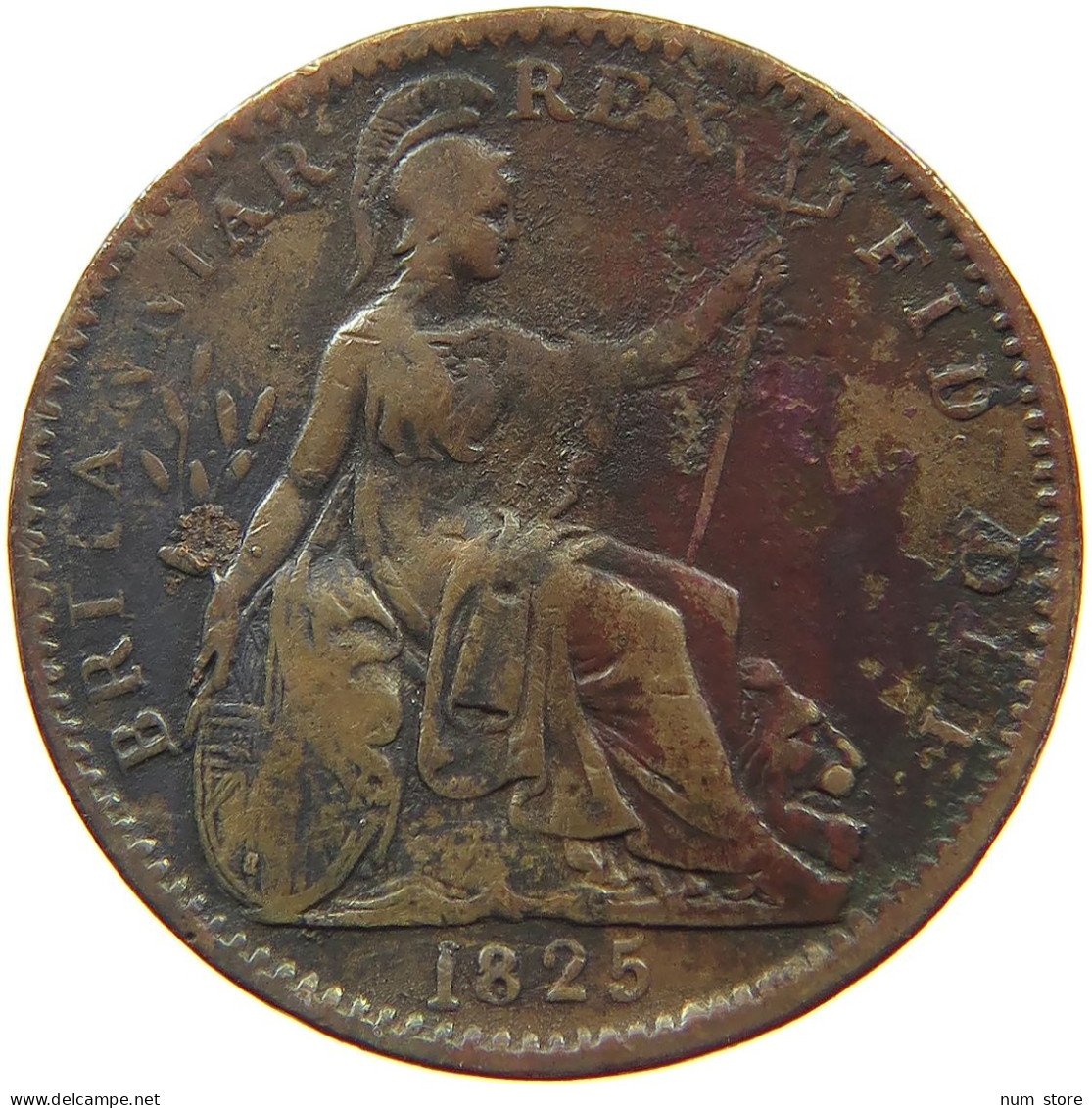 GREAT BRITAIN FARTHING 1825 GEORGE IV. (1820-1830) #s076 0439 - B. 1 Farthing