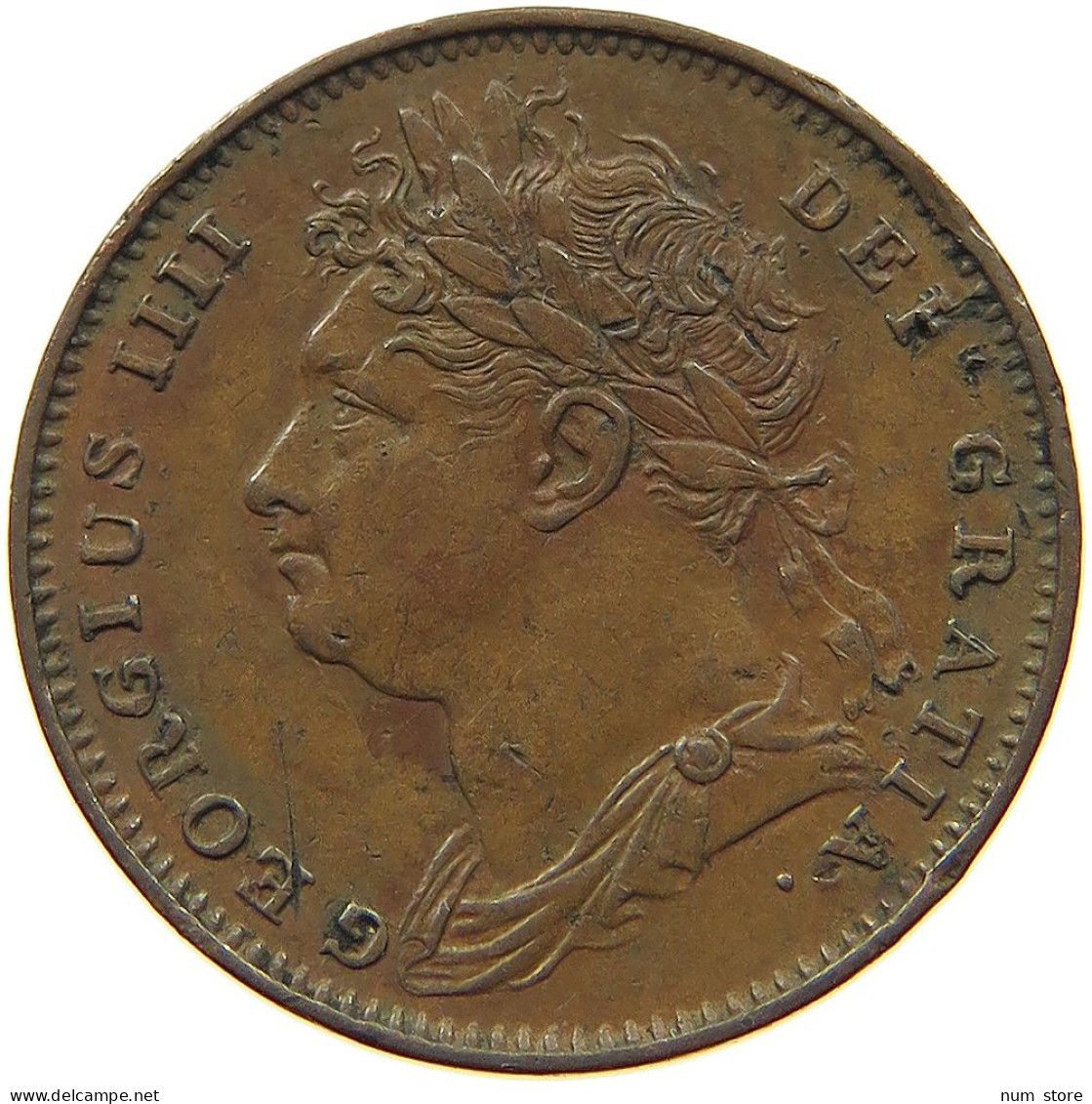 GREAT BRITAIN FARTHING 1823 GEORGE IV. (1820-1830) #t107 0149 - B. 1 Farthing