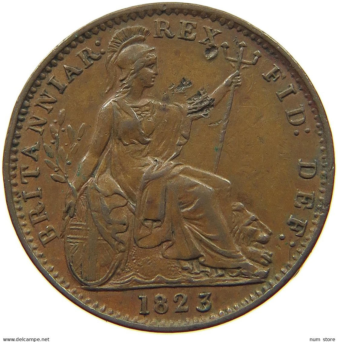 GREAT BRITAIN FARTHING 1823 GEORGE IV. (1820-1830) #t107 0149 - B. 1 Farthing