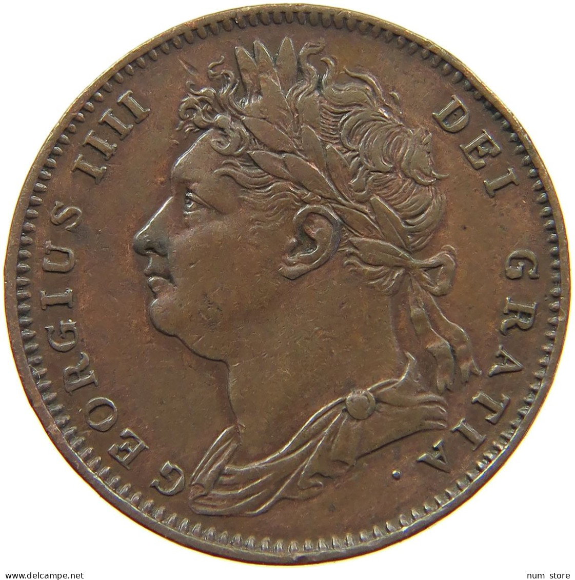 GREAT BRITAIN FARTHING 1823 GEORGE IV. (1820-1830) #t158 0079 - B. 1 Farthing