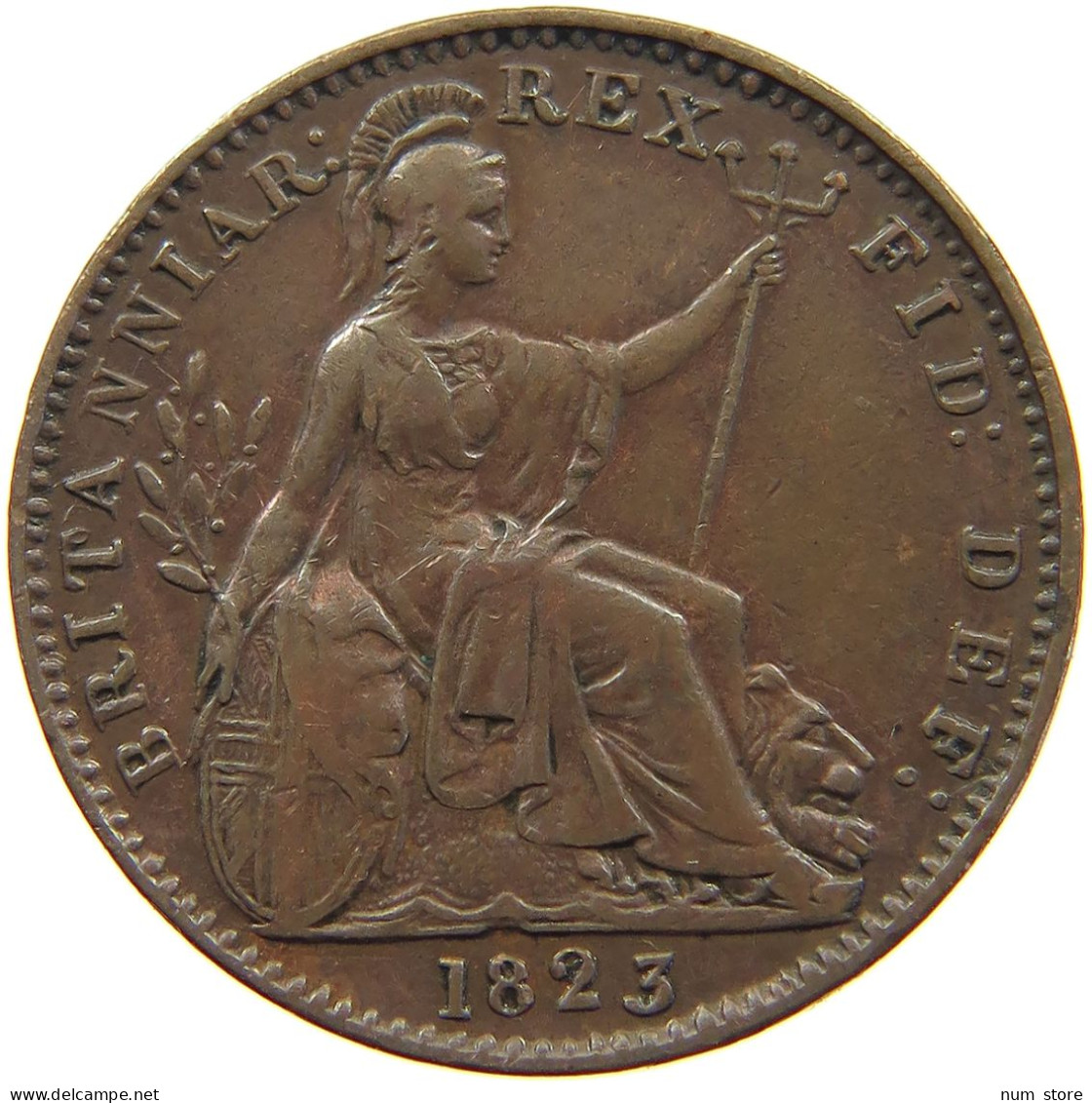 GREAT BRITAIN FARTHING 1823 GEORGE IV. (1820-1830) #t158 0079 - B. 1 Farthing