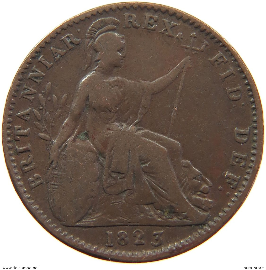 GREAT BRITAIN FARTHING 1823 GEORGE IV. (1820-1830) #s028 0421 - B. 1 Farthing