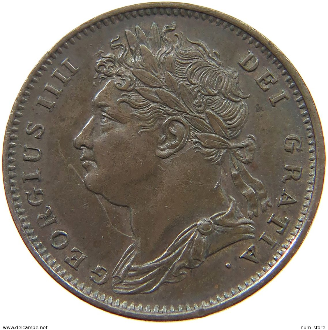 GREAT BRITAIN FARTHING 1822 GEORGE IV. (1820-1830) #t100 0553 - B. 1 Farthing