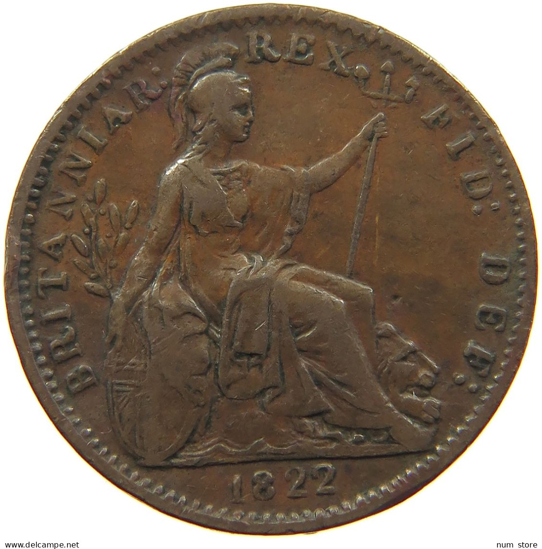 GREAT BRITAIN FARTHING 1822 GEORGE IV. (1820-1830) #c081 0063 - B. 1 Farthing