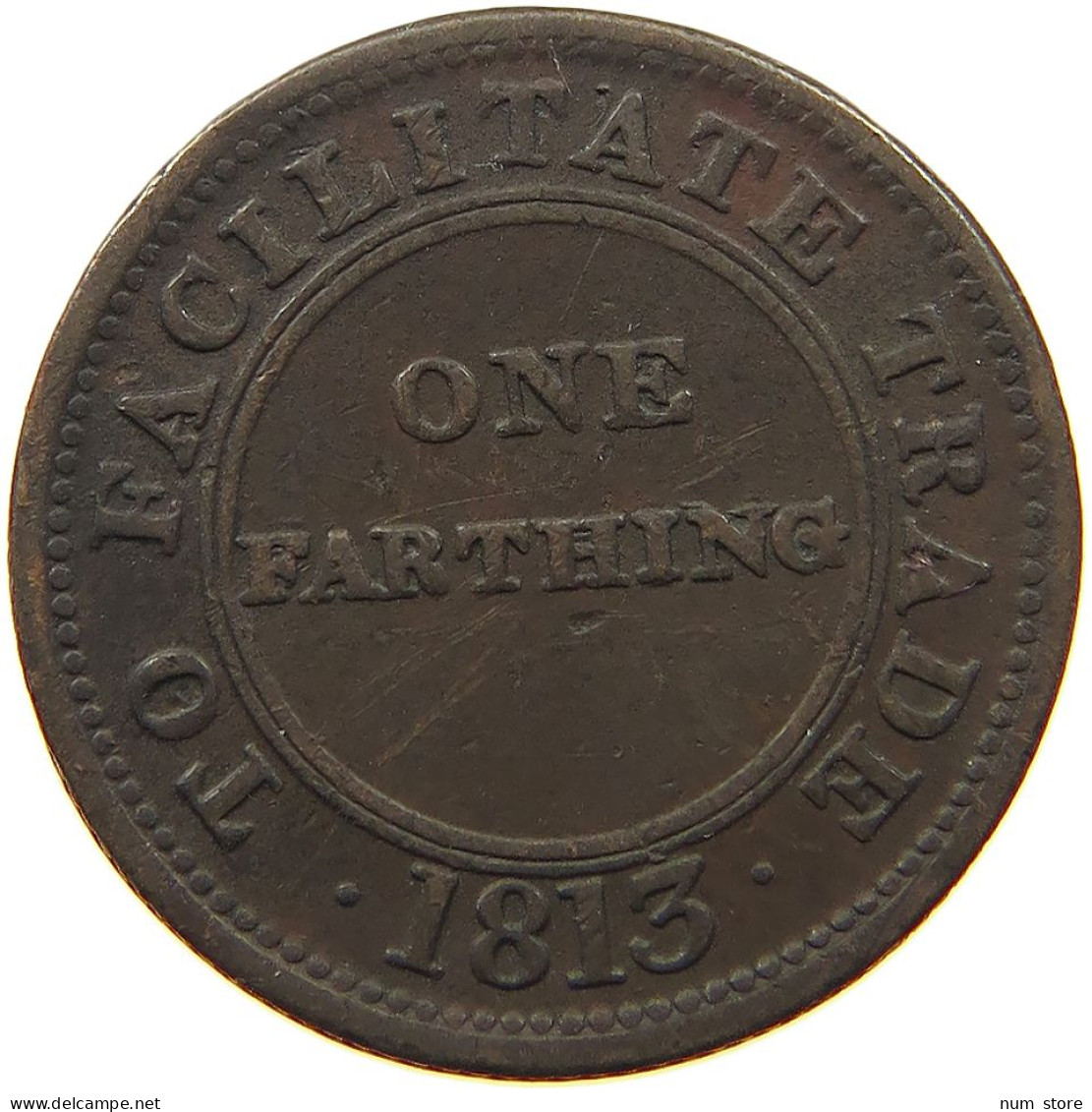 GREAT BRITAIN FARTHING 1813 GEORGE III. 1760-1820 VIGORNIA #a036 0737 - A. 1 Farthing