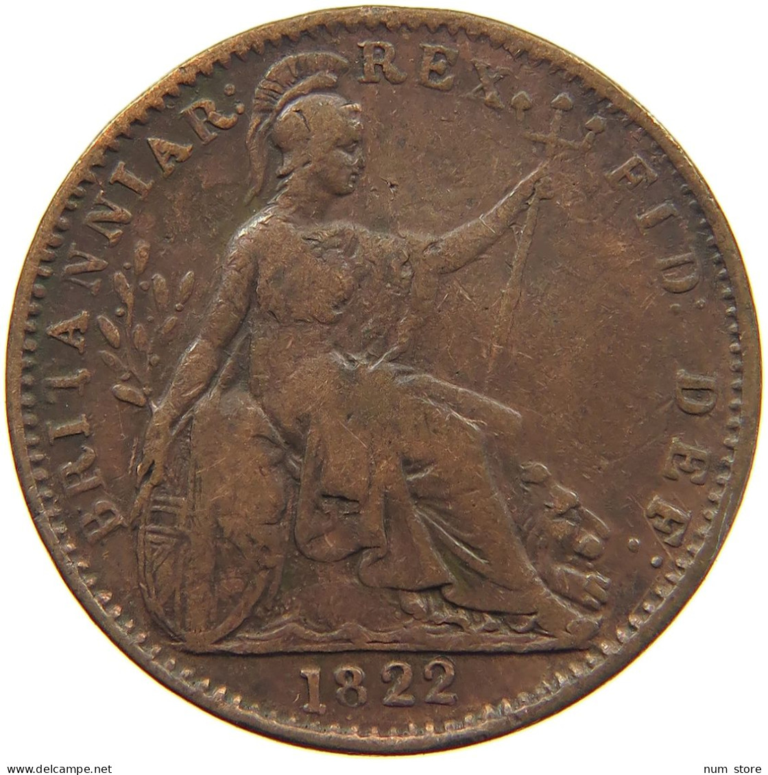 GREAT BRITAIN FARTHING 1822 GEORGE IV. (1820-1830) #c006 0099 - B. 1 Farthing