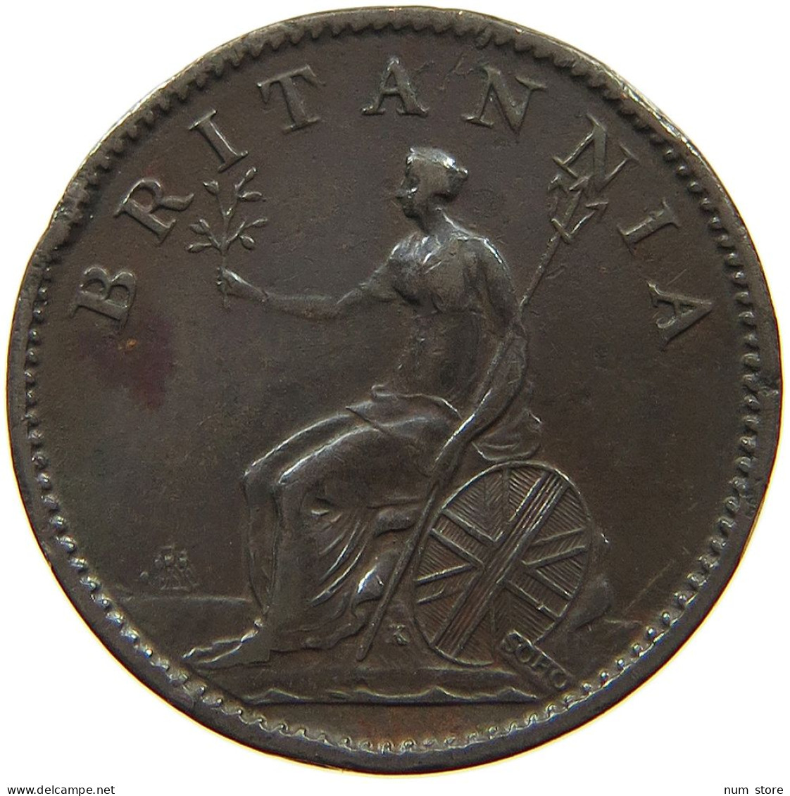 GREAT BRITAIN FARTHING 1806 SOHO GEORGE III. 1760-1820 #t073 0019 - A. 1 Farthing