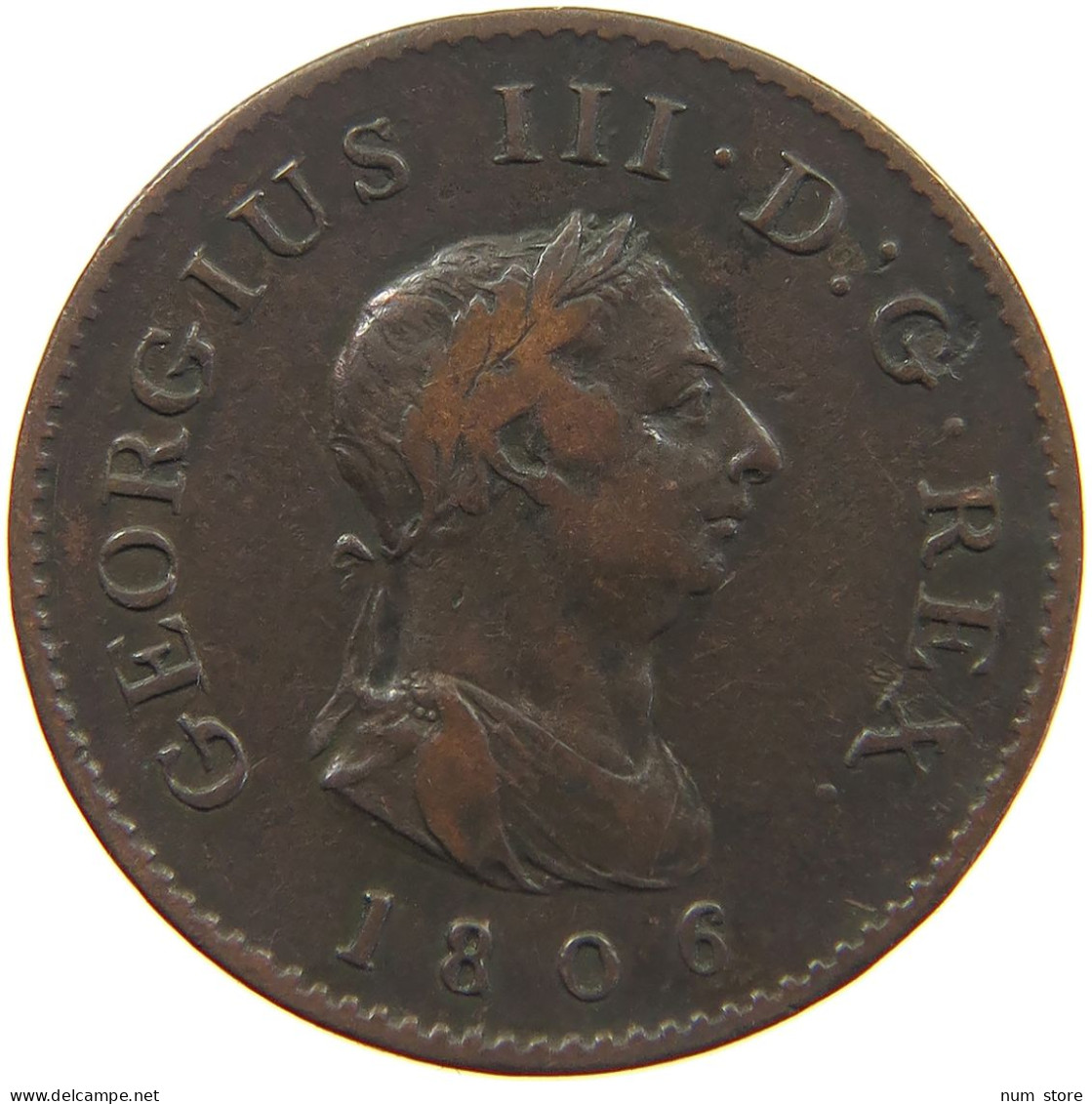 GREAT BRITAIN FARTHING 1806 GEORGE III. 1760-1820 #t001 0141 - A. 1 Farthing