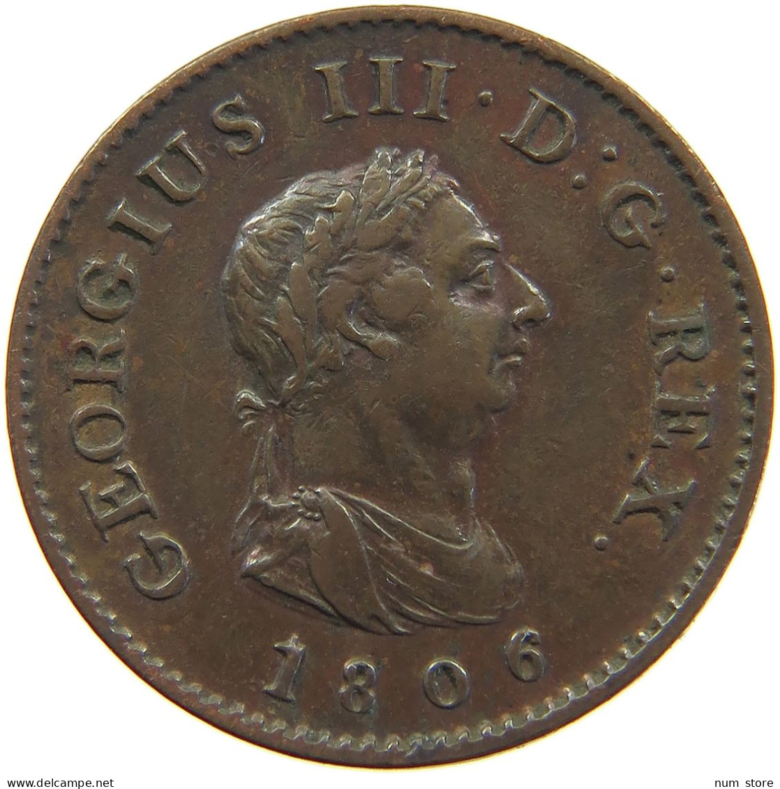 GREAT BRITAIN FARTHING 1806 GEORGE III. 1760-1820 #t001 0433 - A. 1 Farthing