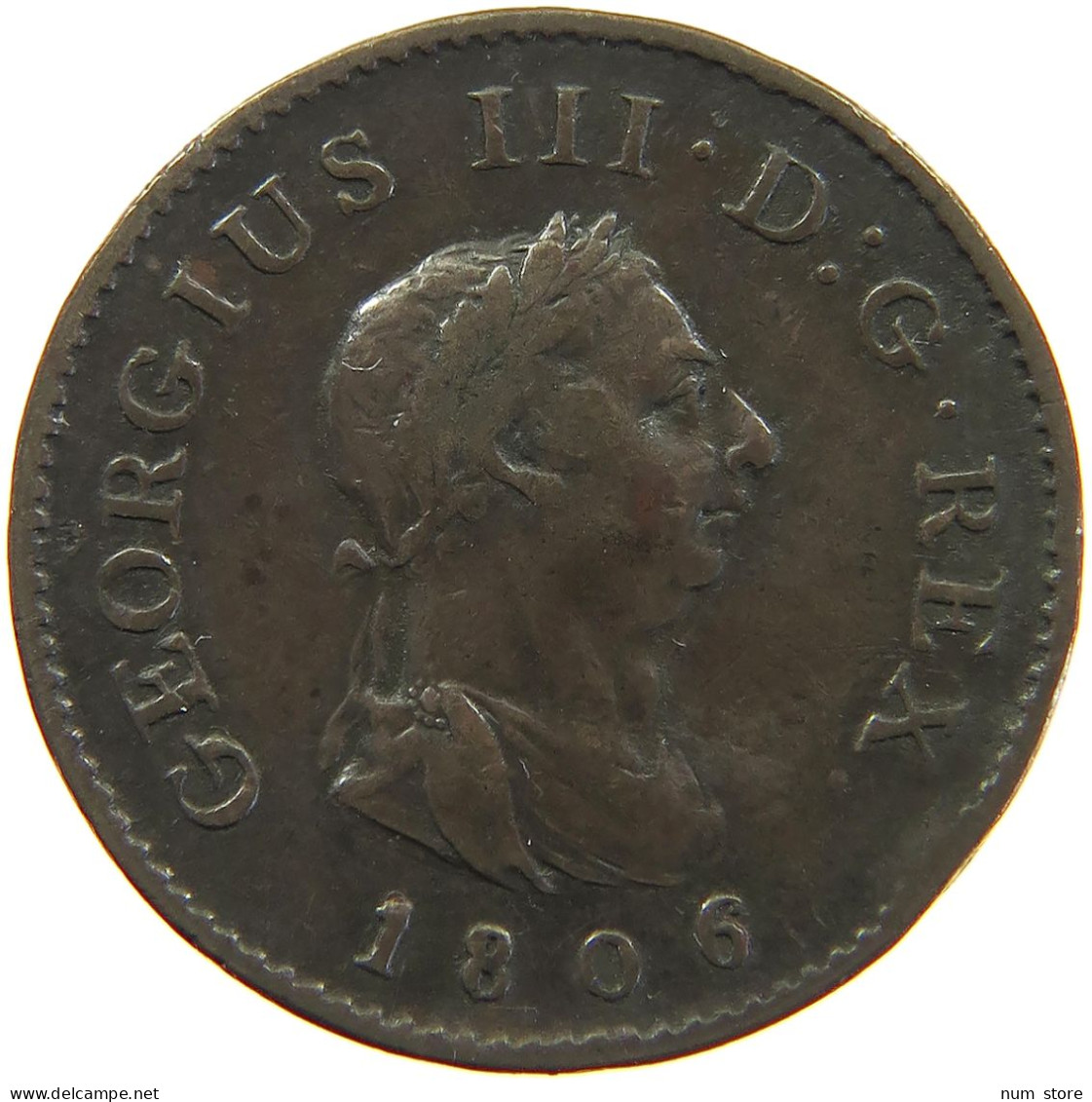 GREAT BRITAIN FARTHING 1806 GEORGE III. 1760-1820 #t021 0163 - A. 1 Farthing