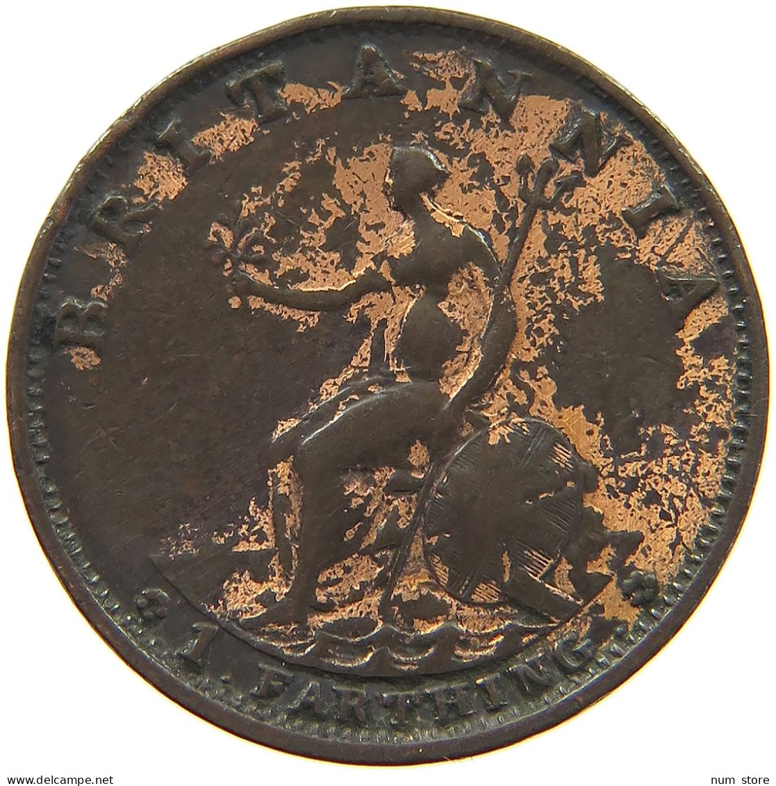 GREAT BRITAIN FARTHING 1799 GEORGE III. 1760-1820 #c019 0221 - A. 1 Farthing