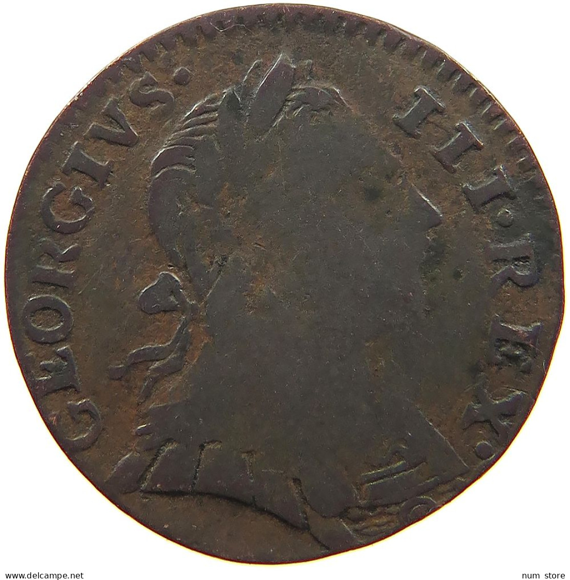 GREAT BRITAIN FARTHING 1775 Georg III. 1760-1820 CONTEMPORARY IMITATION #t018 0137 - A. 1 Farthing