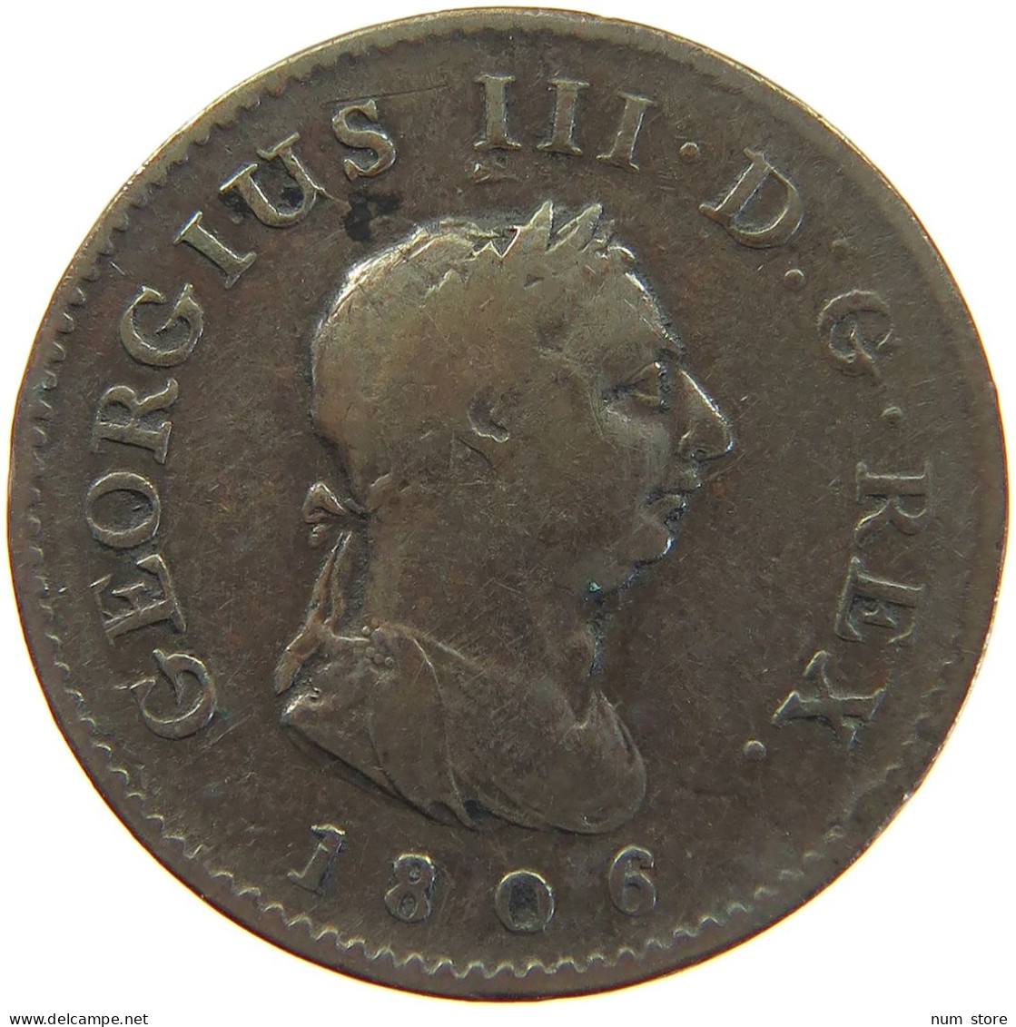 GREAT BRITAIN FARTHING 1806 GEORGE III. 1760-1820 #c050 0221 - A. 1 Farthing