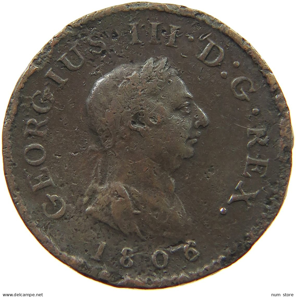 GREAT BRITAIN FARTHING 1806 GEORGE III. 1760-1820 #a012 0539 - A. 1 Farthing