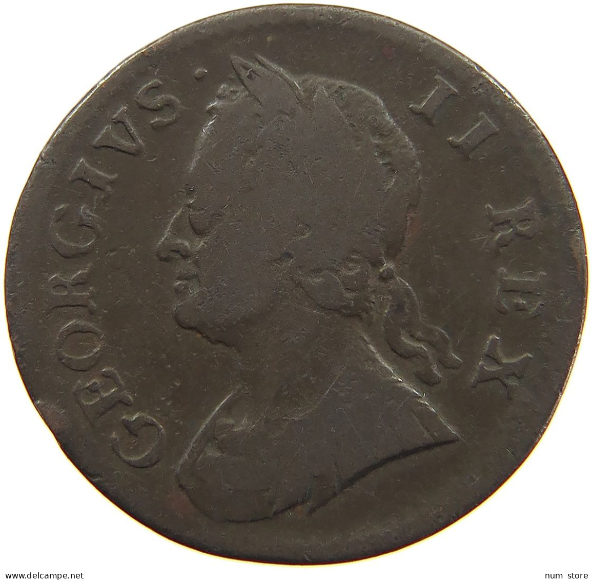 GREAT BRITAIN FARTHING 1754 George II. 1727-1760. #t001 0411 - A. 1 Farthing