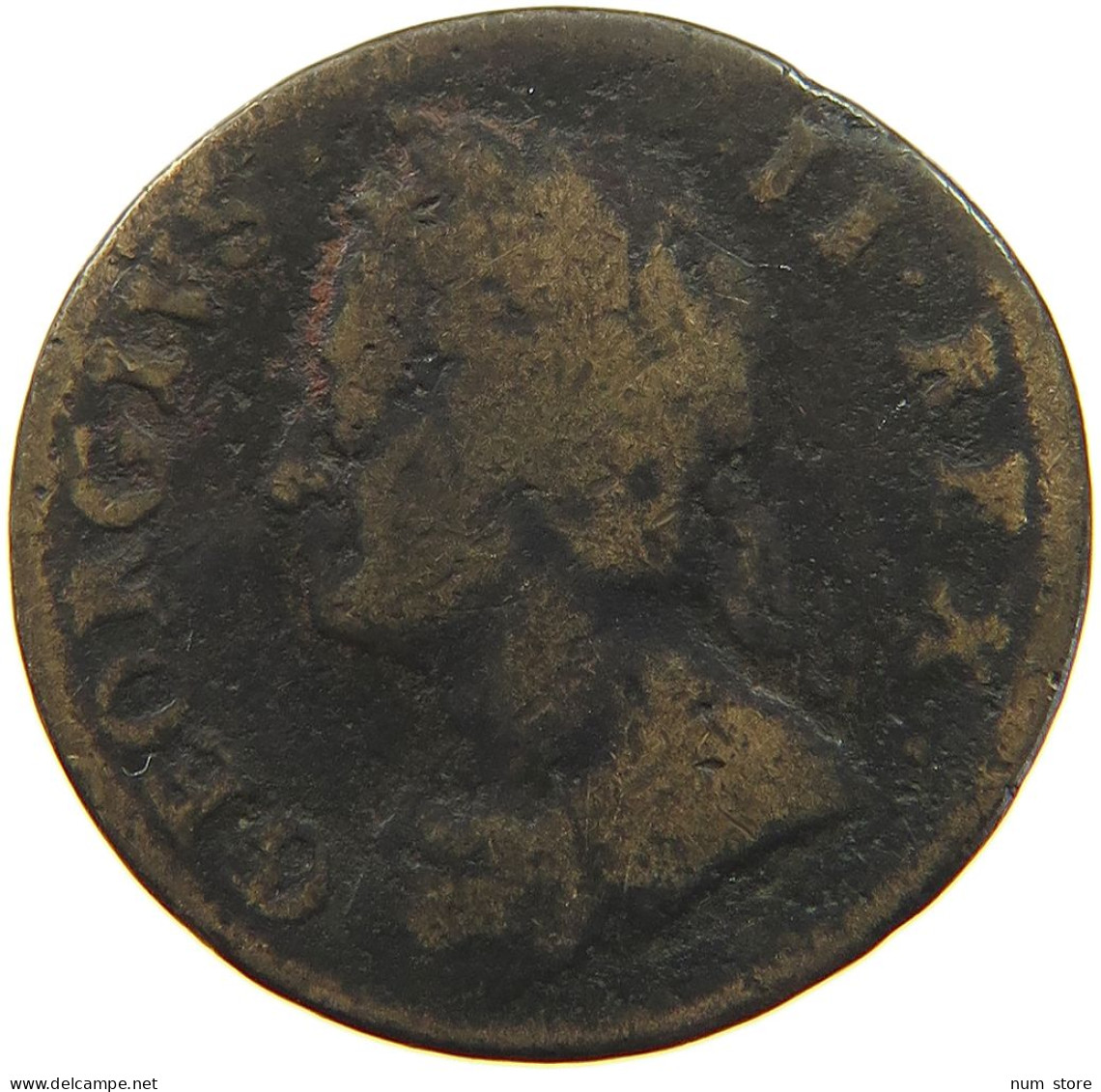 GREAT BRITAIN FARTHING 1754 George II. 1727-1760. #t132 0433 - A. 1 Farthing