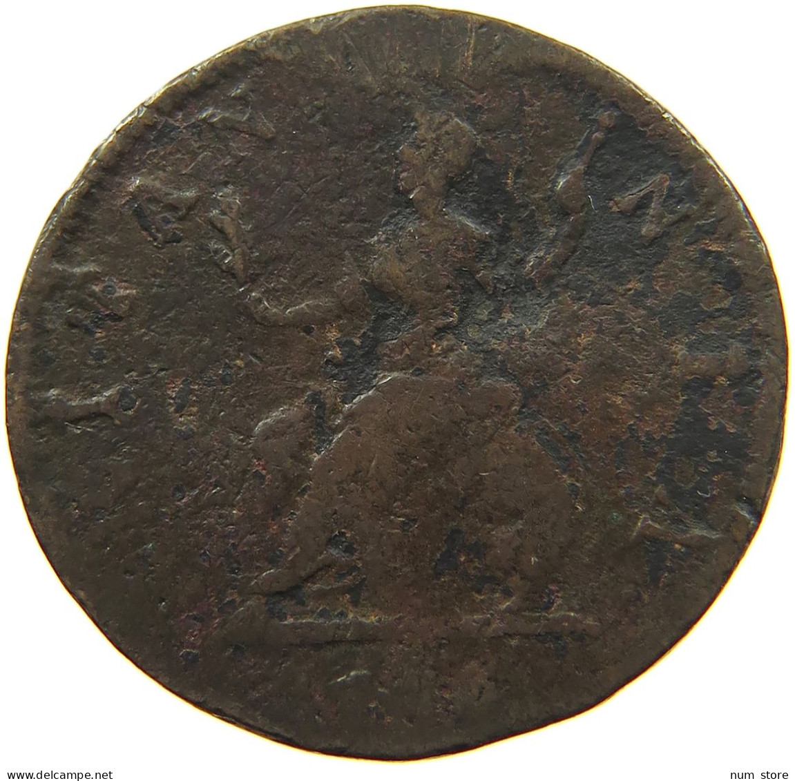 GREAT BRITAIN FARTHING 1753? George II. 1727-1760. #s020 0249 - A. 1 Farthing