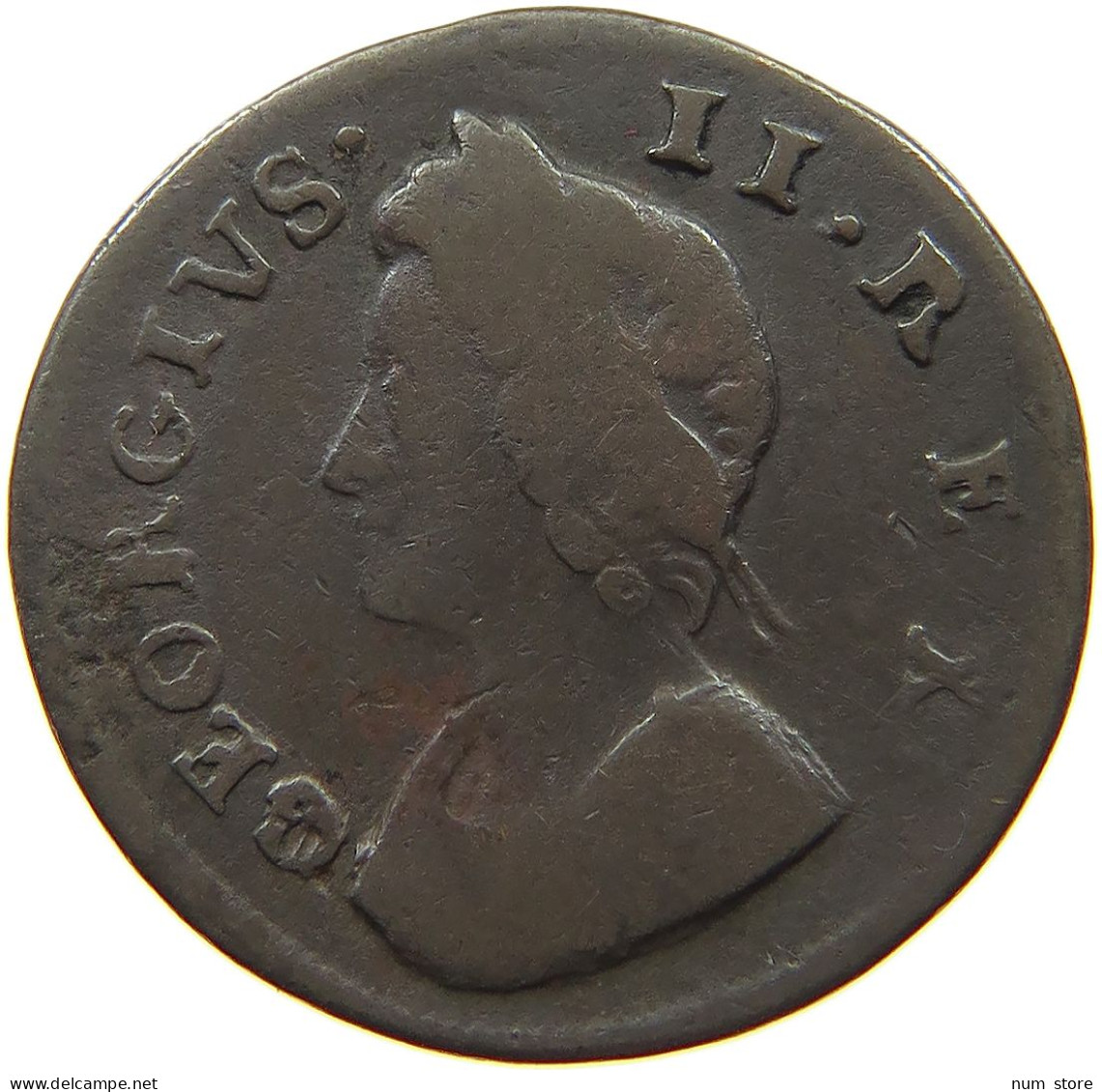 GREAT BRITAIN FARTHING 1737 George II. 1727-1760. #t149 0205 - A. 1 Farthing