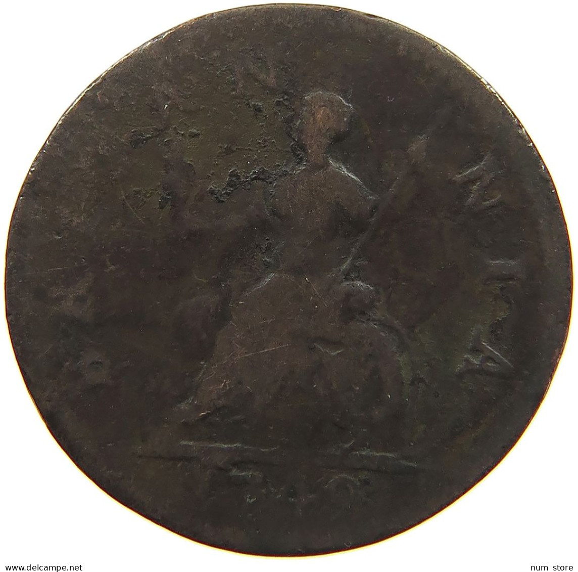 GREAT BRITAIN FARTHING 1749 George II. 1727-1760. #c034 0019 - A. 1 Farthing