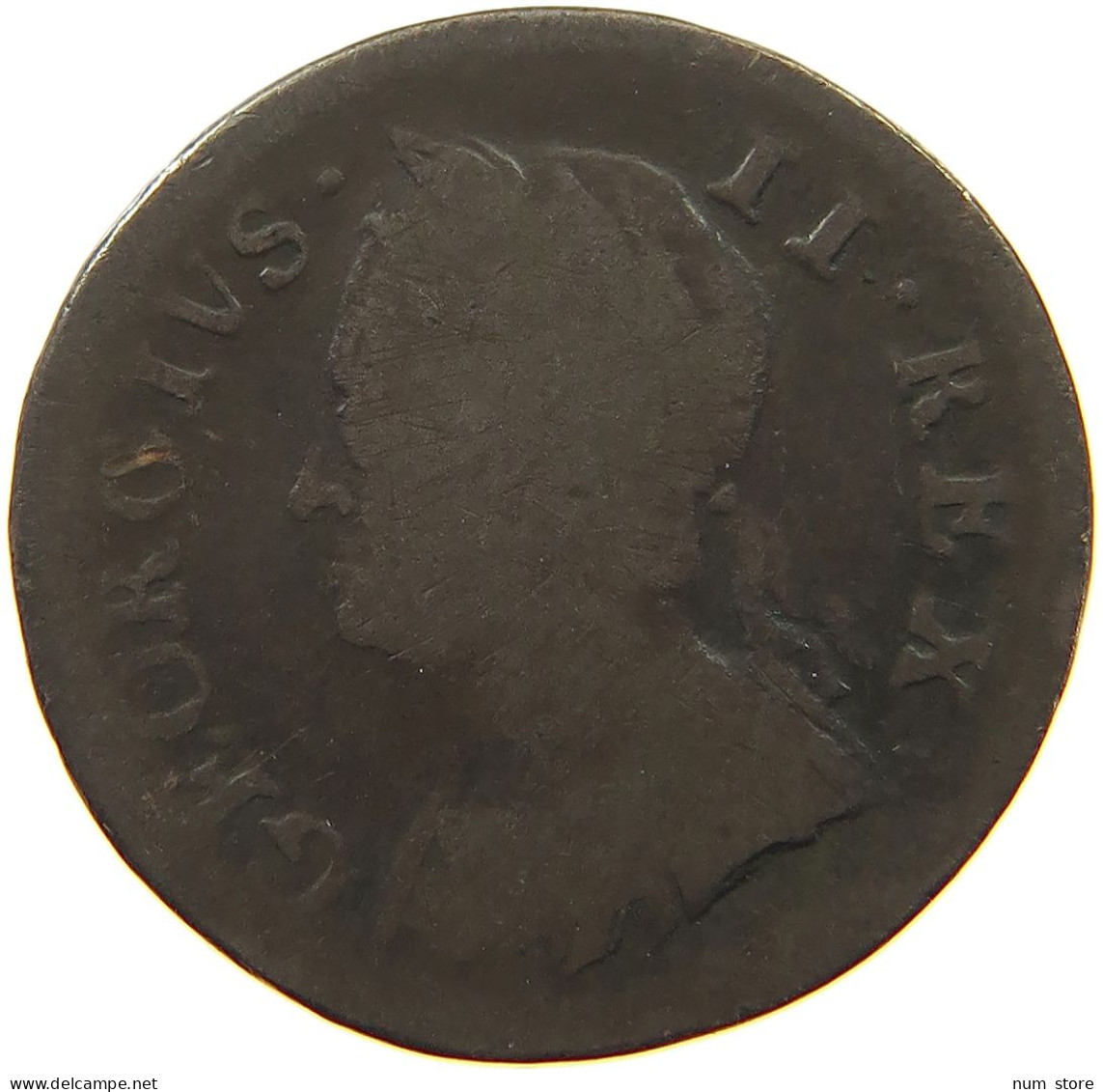 GREAT BRITAIN FARTHING 1750 George II. 1727-1760. #a011 0161 - A. 1 Farthing