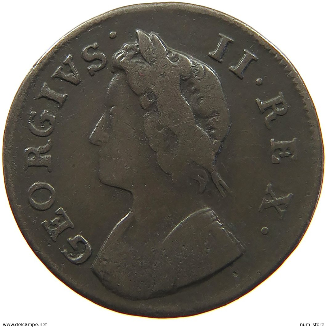 GREAT BRITAIN FARTHING 1739 George II. 1727-1760. #t021 0245 - A. 1 Farthing