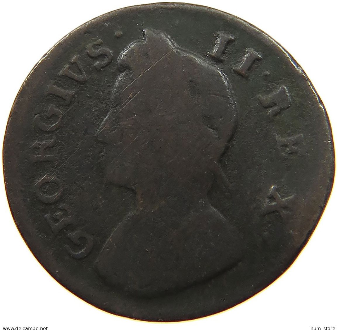 GREAT BRITAIN FARTHING 1739 George II. 1727-1760. #t149 0213 - A. 1 Farthing