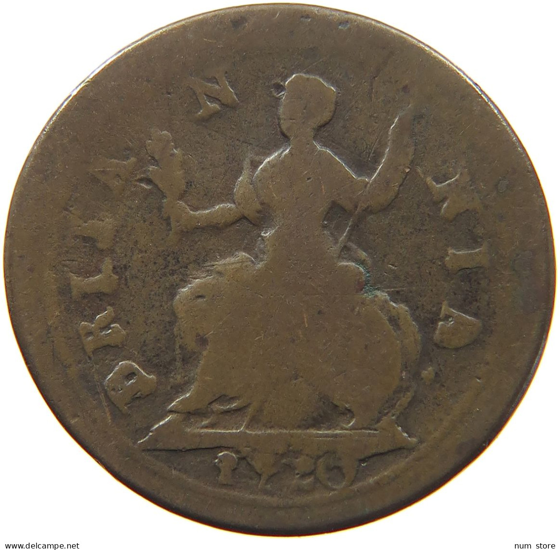 GREAT BRITAIN FARTHING 1720 George I. (1714-1727) #s020 0261 - A. 1 Farthing