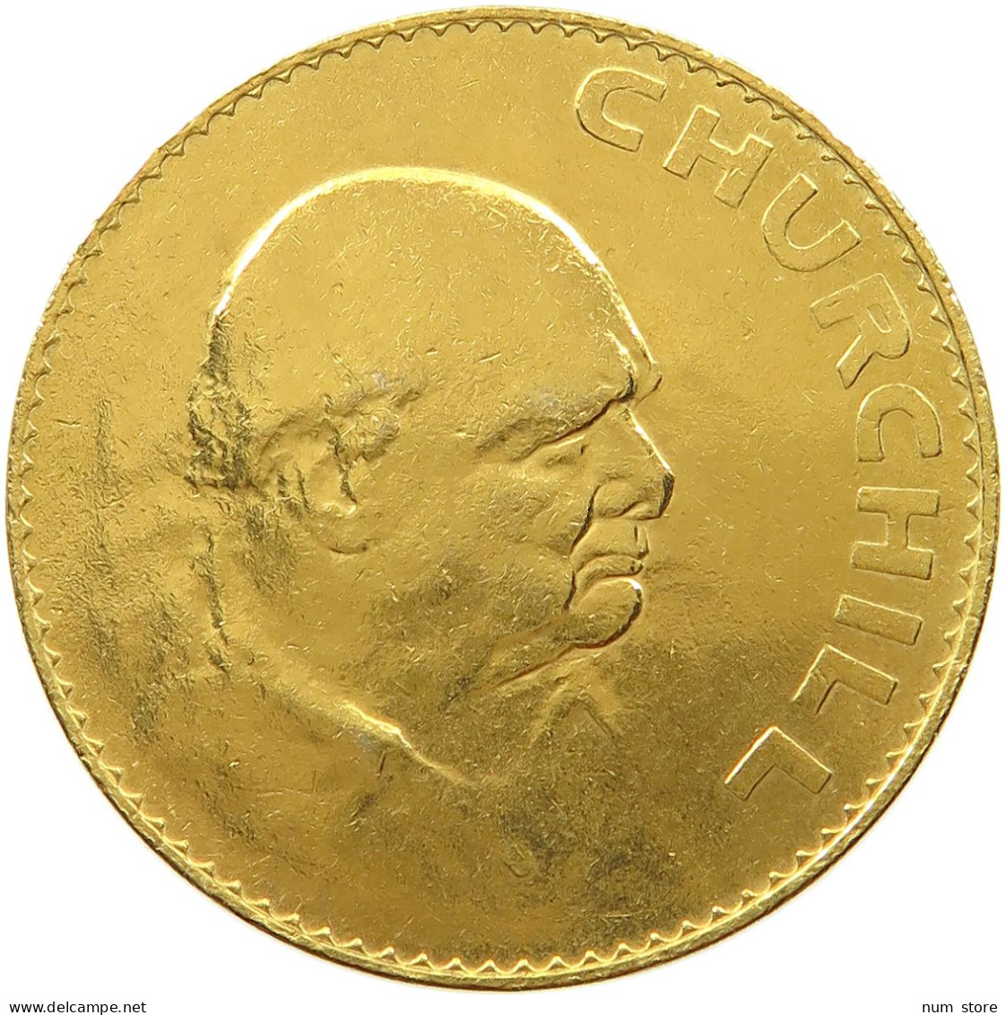 GREAT BRITAIN CROWN 1965 Elisabeth II. (1952-) CHURCHILL GOLD PLATED #tm7 0455 - L. 1 Crown