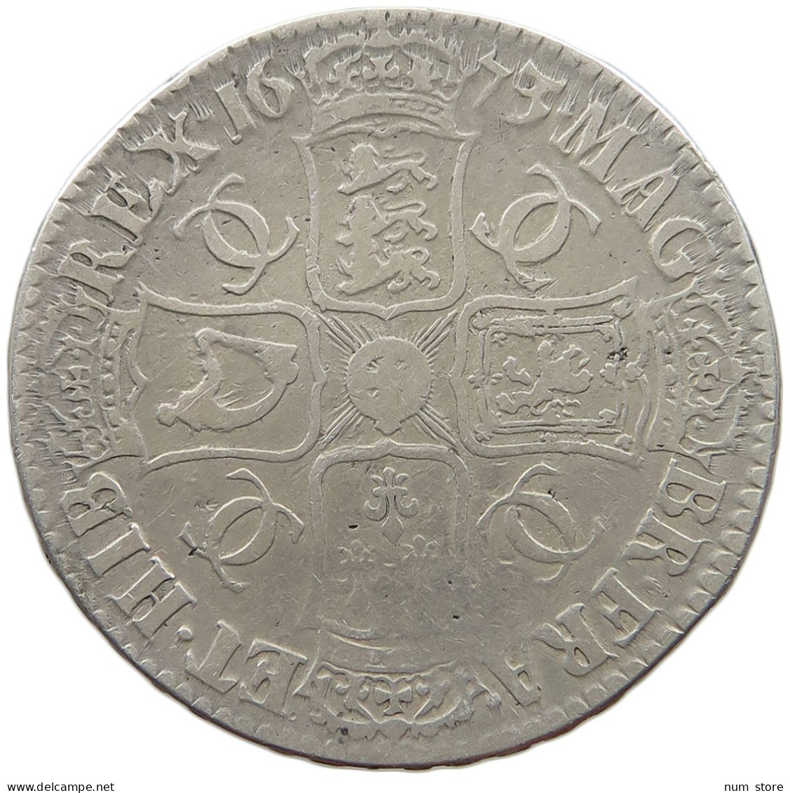 GREAT BRITAIN CROWN 1673 CHARLES II. (1660-1685) #t147 0041 - J. 1 Crown