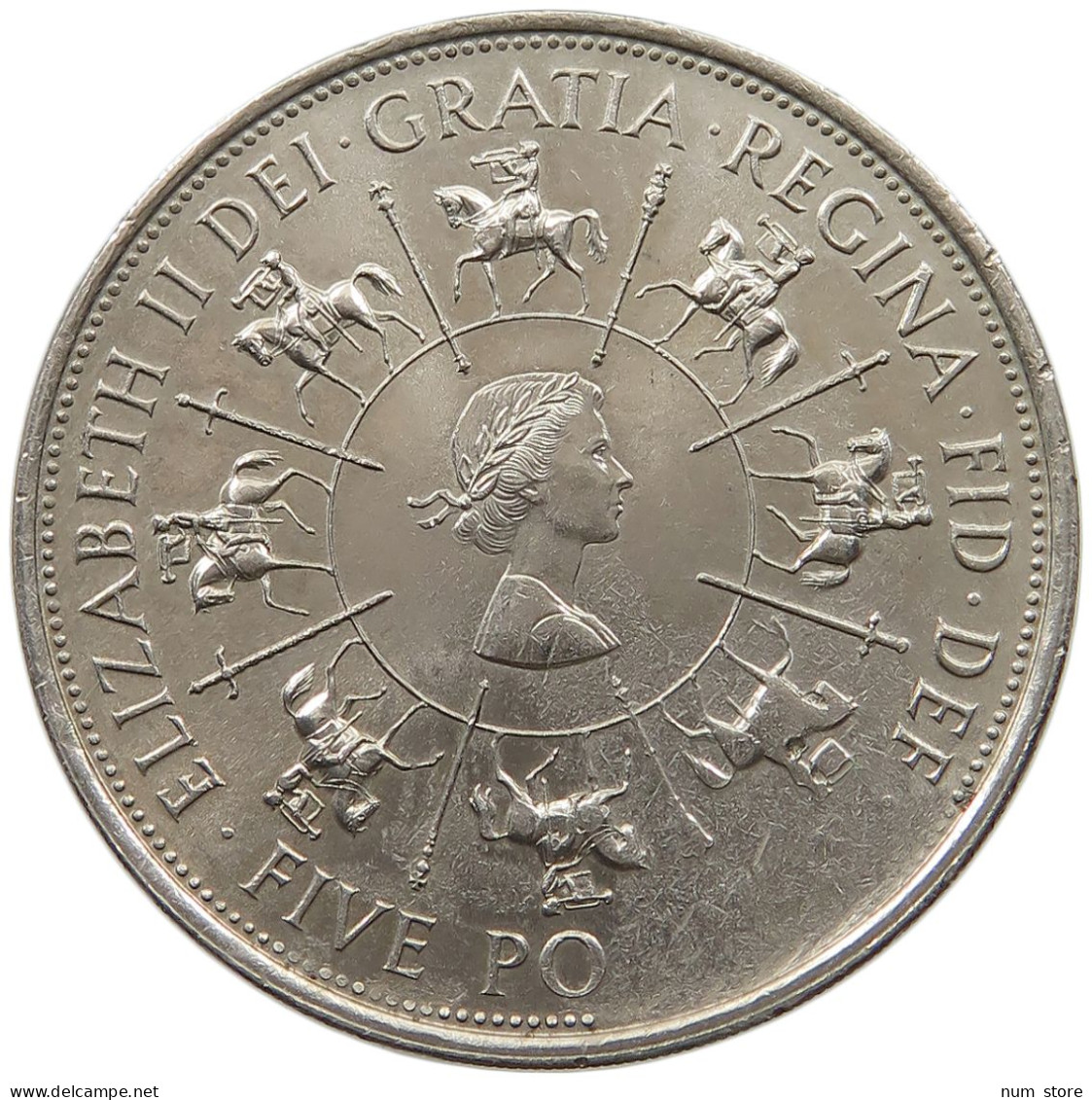 GREAT BRITAIN 5 POUNDS 1993 Elisabeth II. (1952-) MINTING ERROR WEAK STRUCK #s061 0221 - 5 Pounds