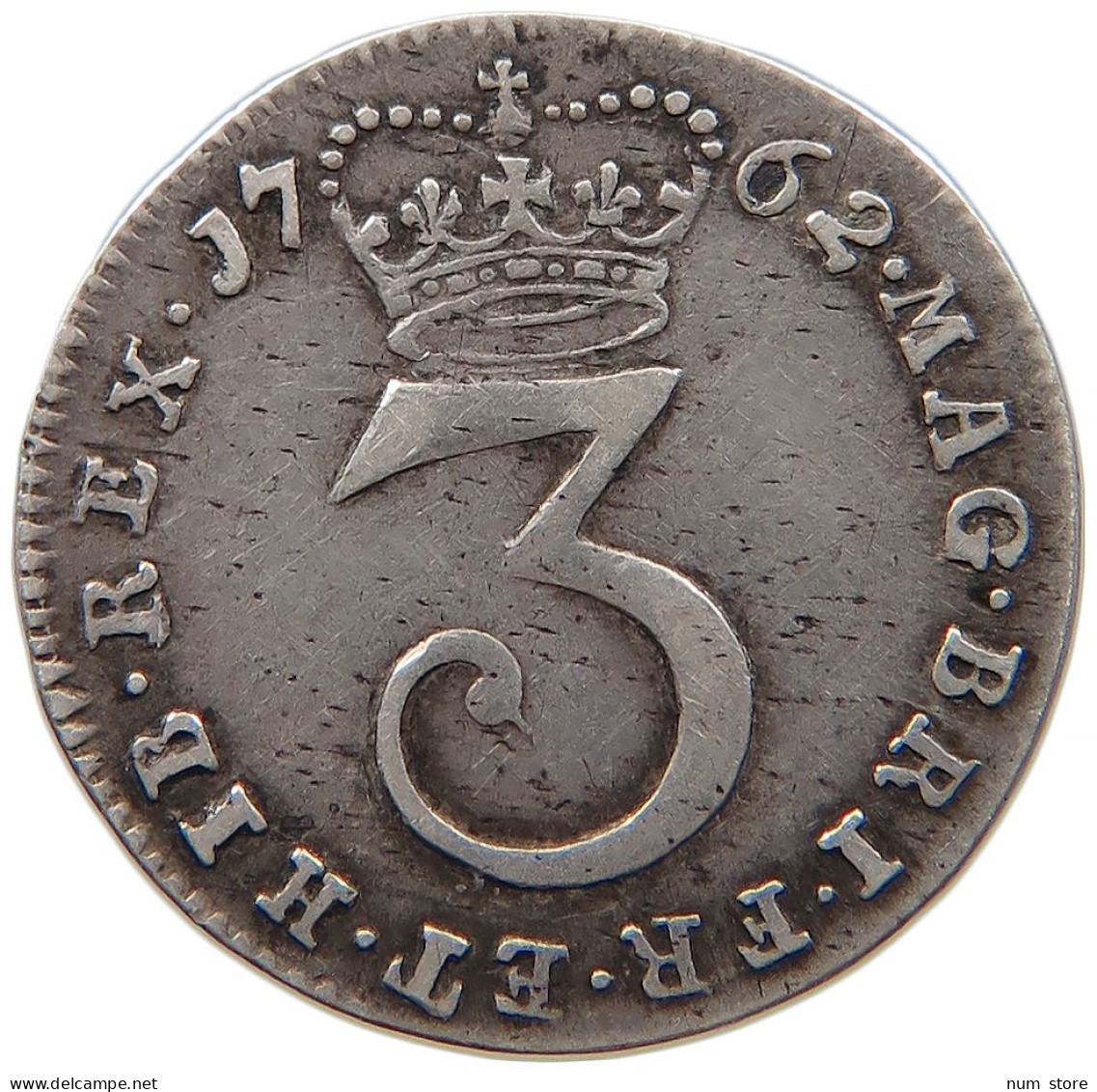 GREAT BRITAIN 3 PENCE MAUNDY 1762 GEORGE III. 1760-1820 #t021 0107 - E. 3 Pence