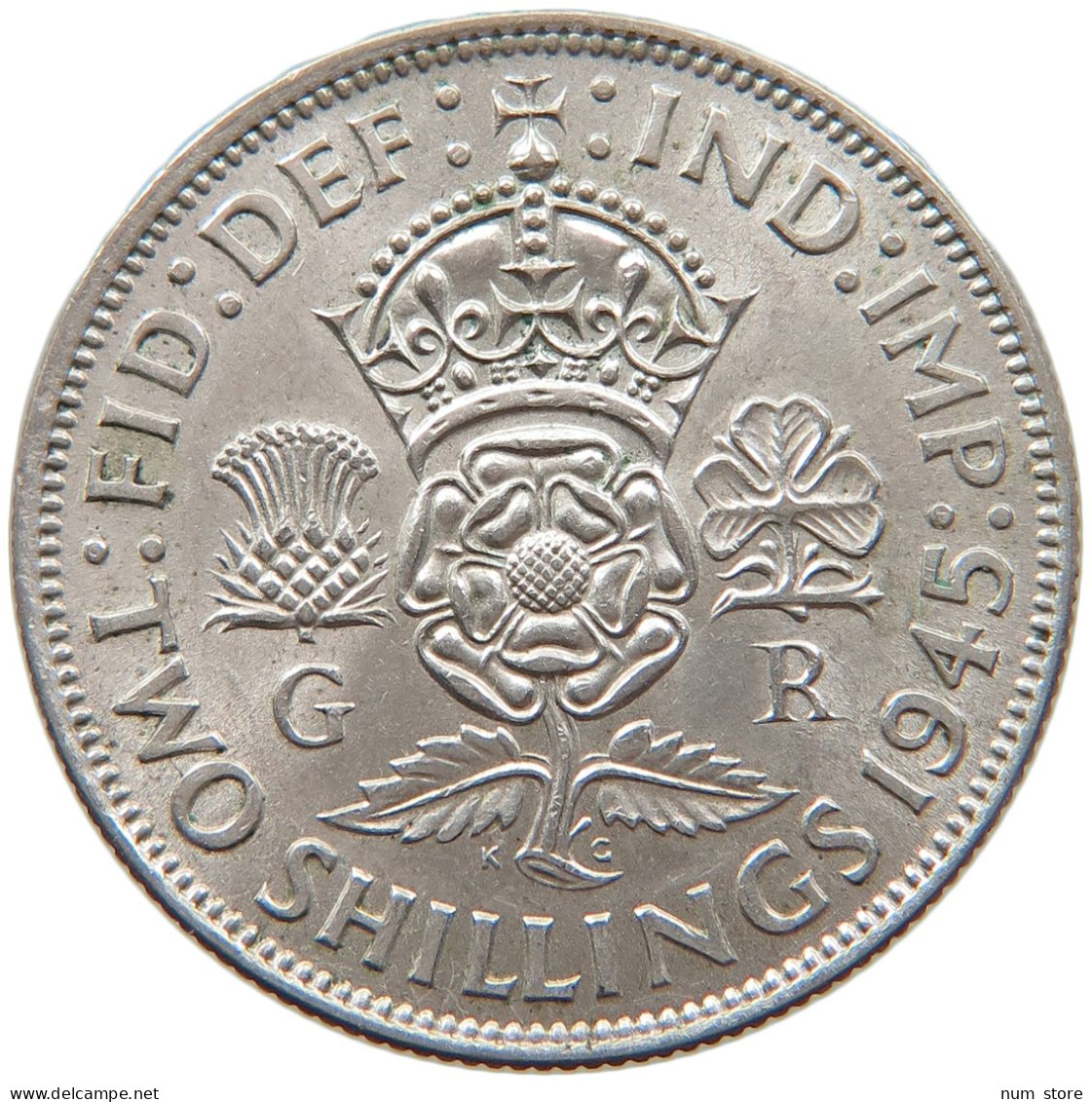 GREAT BRITAIN 2 SHILLINGS 1945 George VI. (1936-1952) #s031 0065 - J. 1 Florin / 2 Schillings