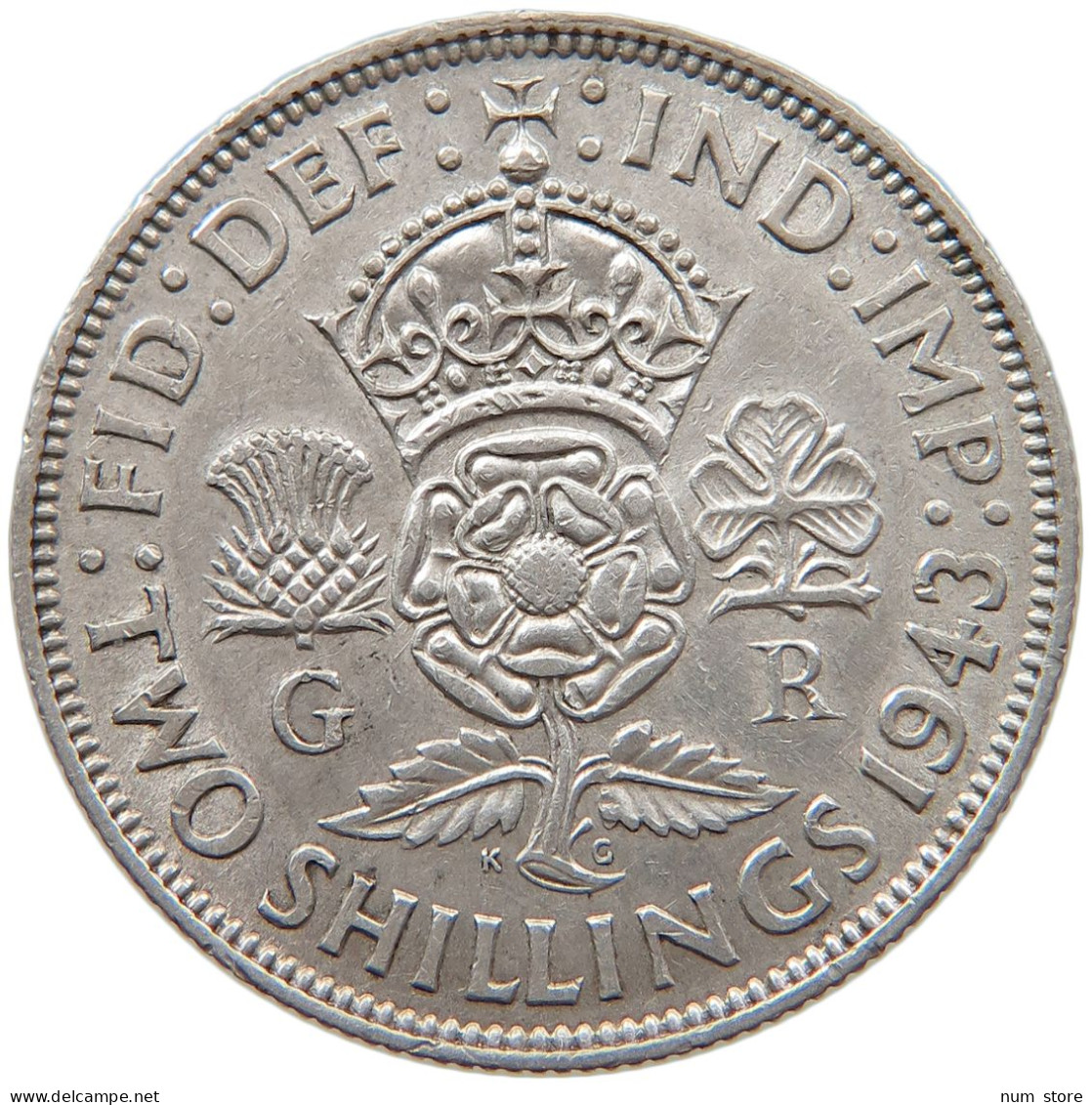 GREAT BRITAIN 2 SHILLINGS 1943 George VI. (1936-1952) #s031 0061 - J. 1 Florin / 2 Schillings