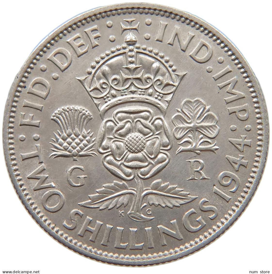 GREAT BRITAIN 2 SHILLINGS 1944 George VI. (1936-1952) #c049 0247 - J. 1 Florin / 2 Schillings