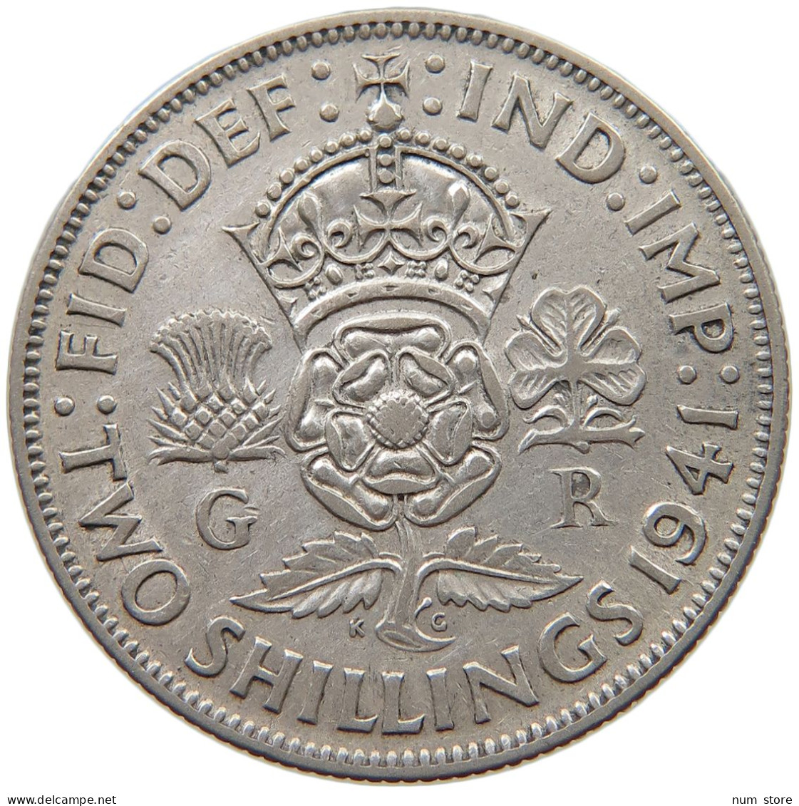 GREAT BRITAIN 2 SHILLINGS 1941 George VI. (1936-1952) #c048 0241 - J. 1 Florin / 2 Schillings