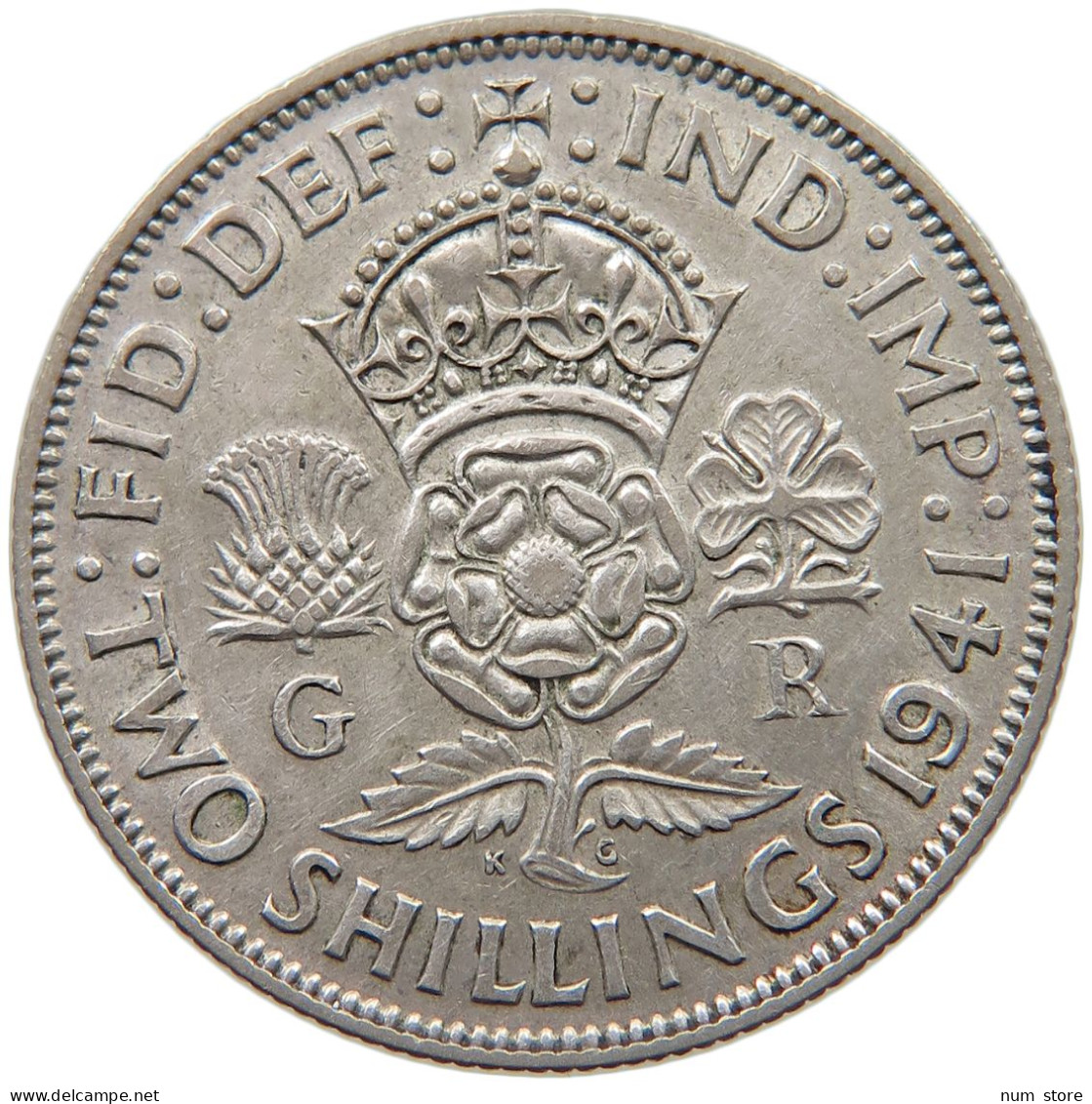 GREAT BRITAIN 2 SHILLINGS 1941 George VI. (1936-1952) #c018 0025 - J. 1 Florin / 2 Schillings