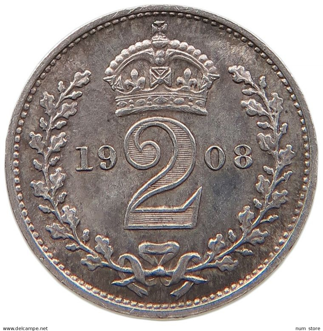 GREAT BRITAIN 2 PENCE MAUNDY 1908 Edward VII., 1901 - 1910 #t021 0105 - E. 2 Pence