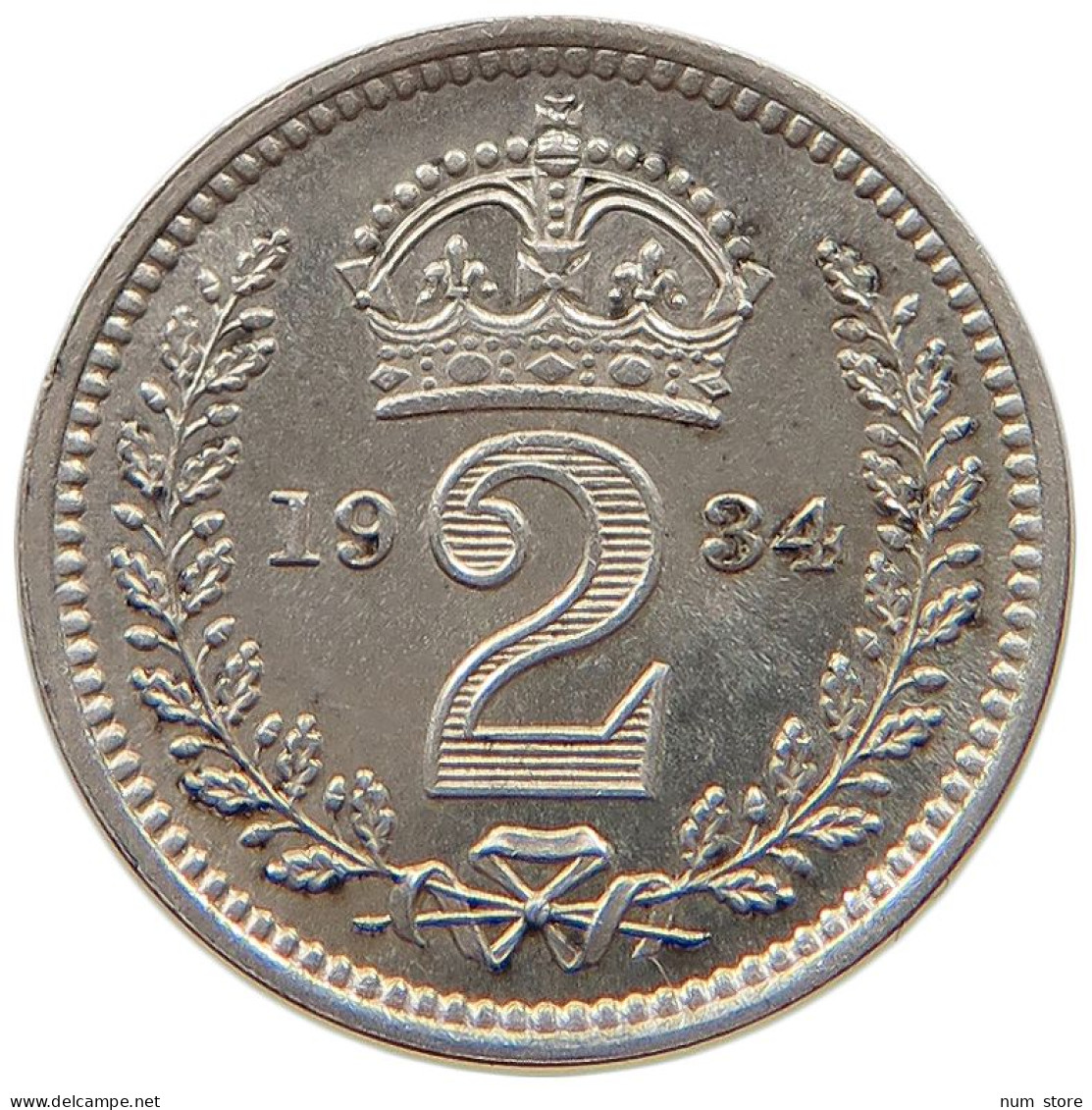 GREAT BRITAIN 2 PENCE 1934 George V. (1910-1936) MAUNDY #t059 0139 - E. 2 Pence